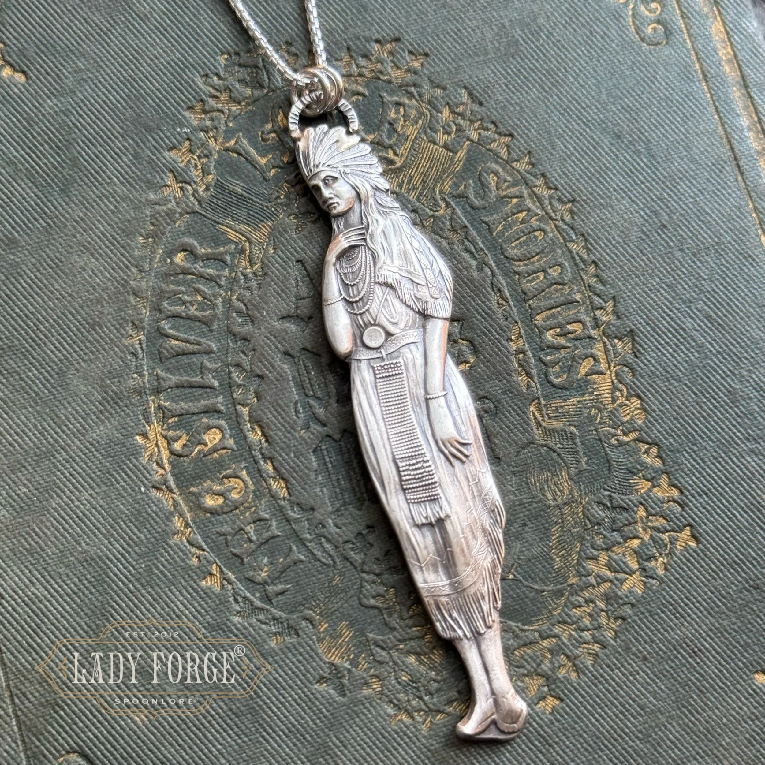 Native Maiden Sterling Spoon Necklace - LadyForge Jewelry