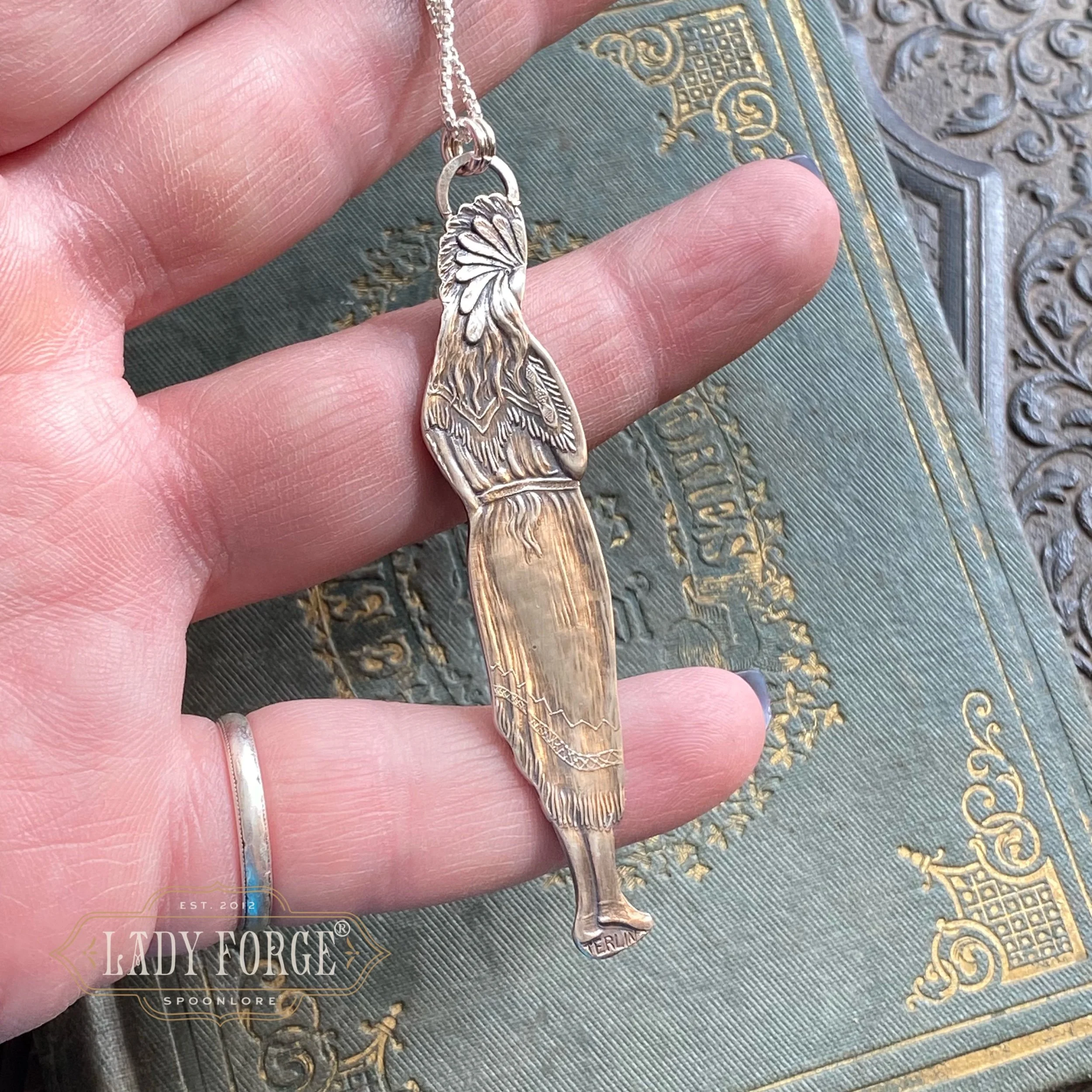Native Maiden Sterling Spoon Necklace - LadyForge Jewelry