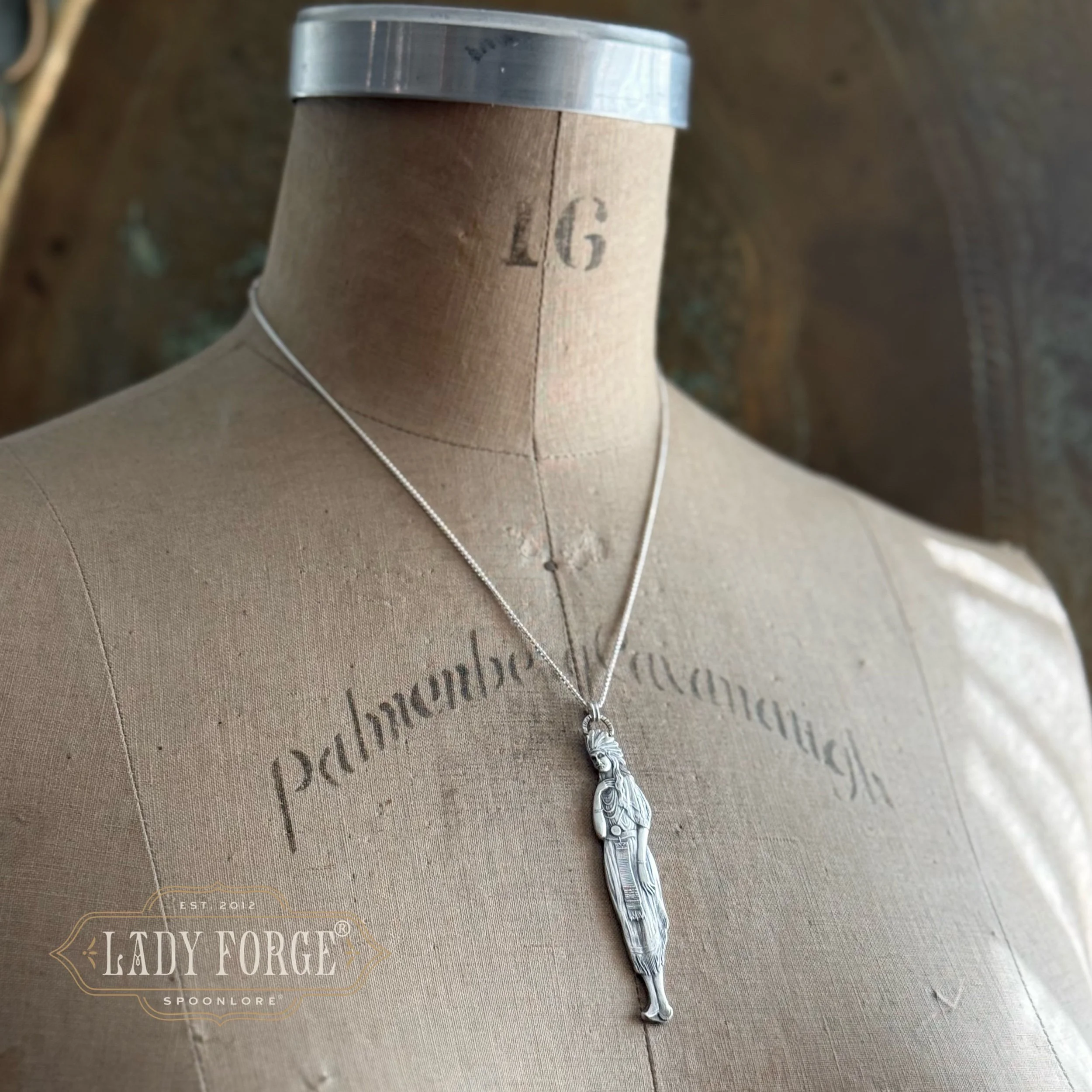Native Maiden Sterling Spoon Necklace - LadyForge Jewelry