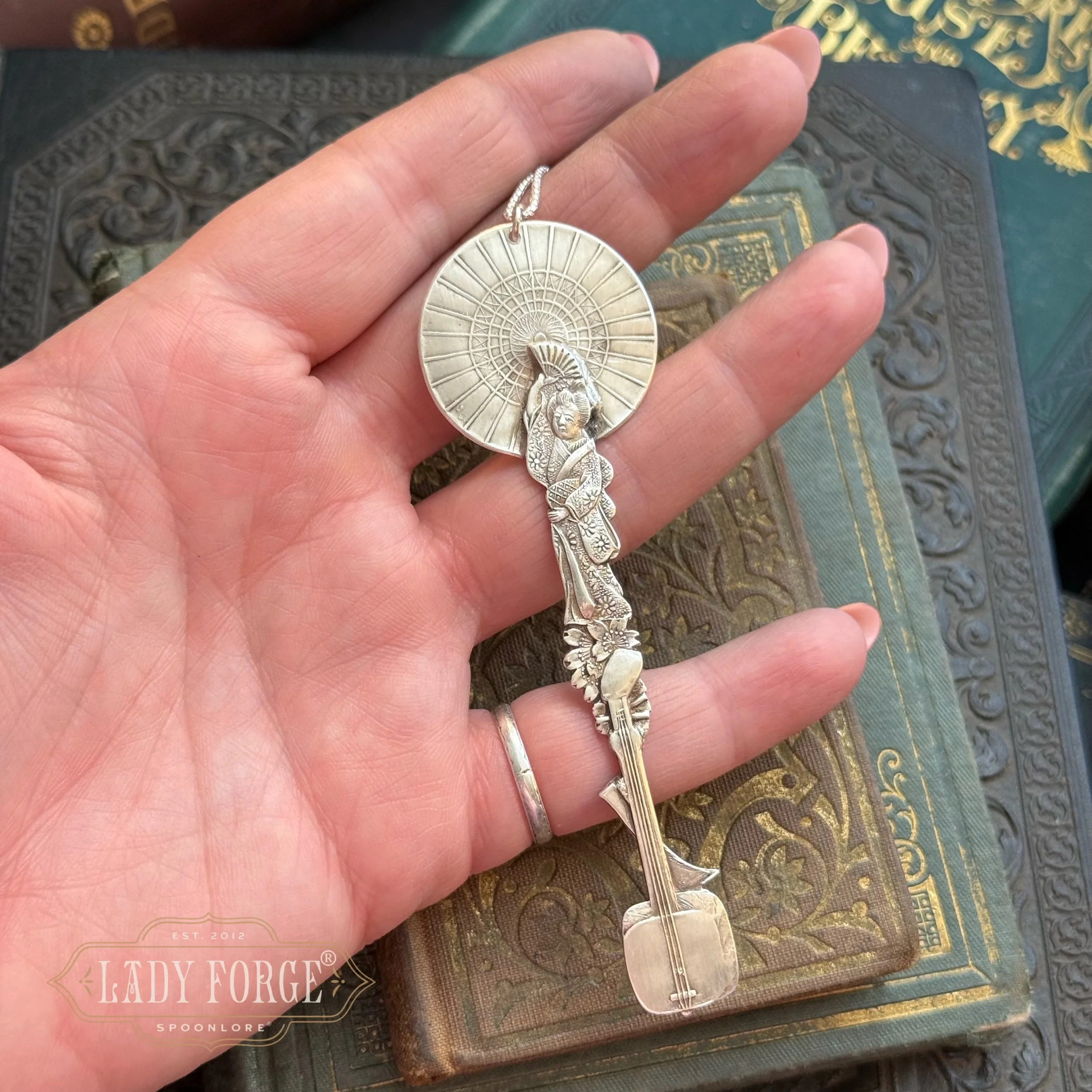 Grand Geisha Sterling Silver Spoon Necklace - LadyForge Jewelry