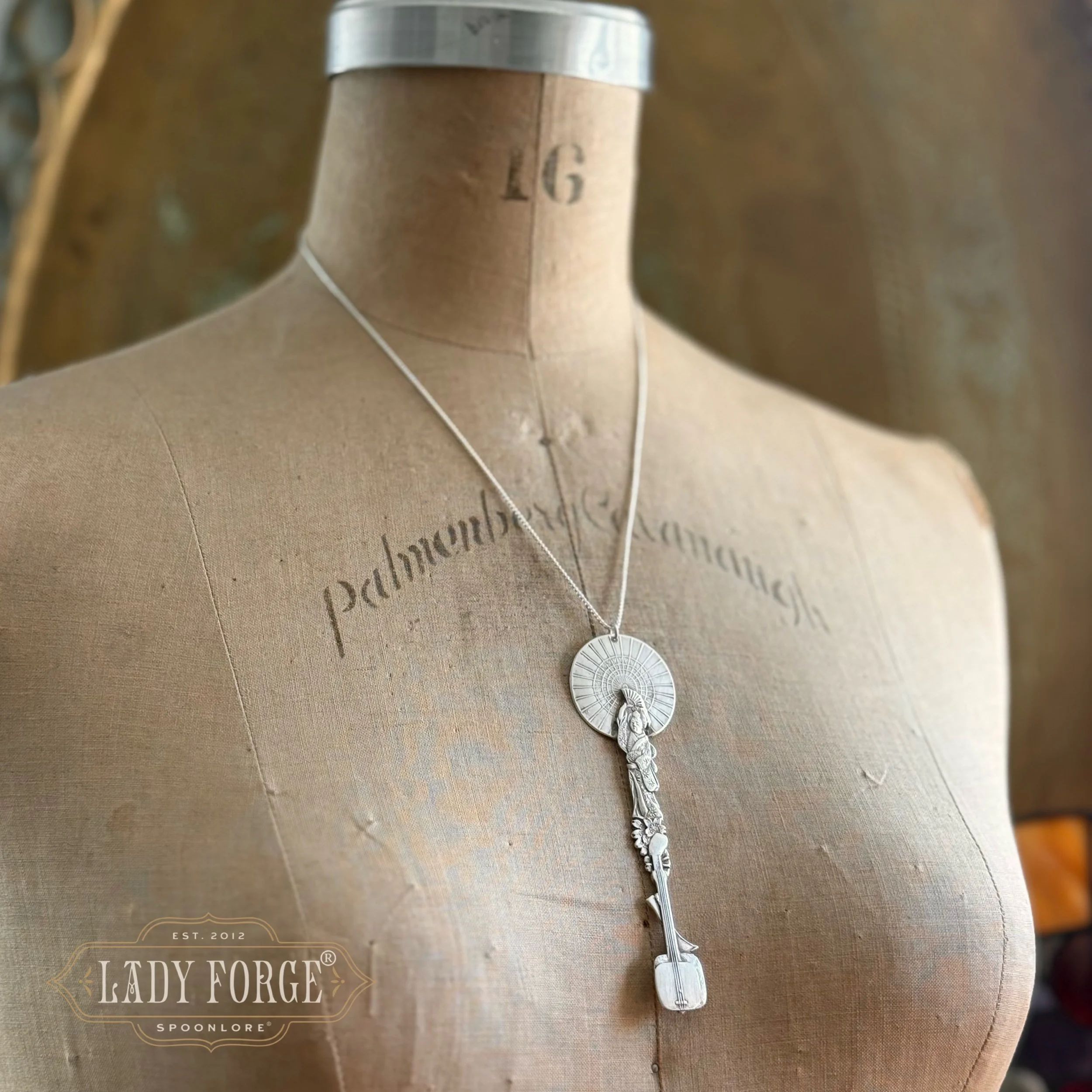 Grand Geisha Sterling Silver Spoon Necklace - LadyForge Jewelry