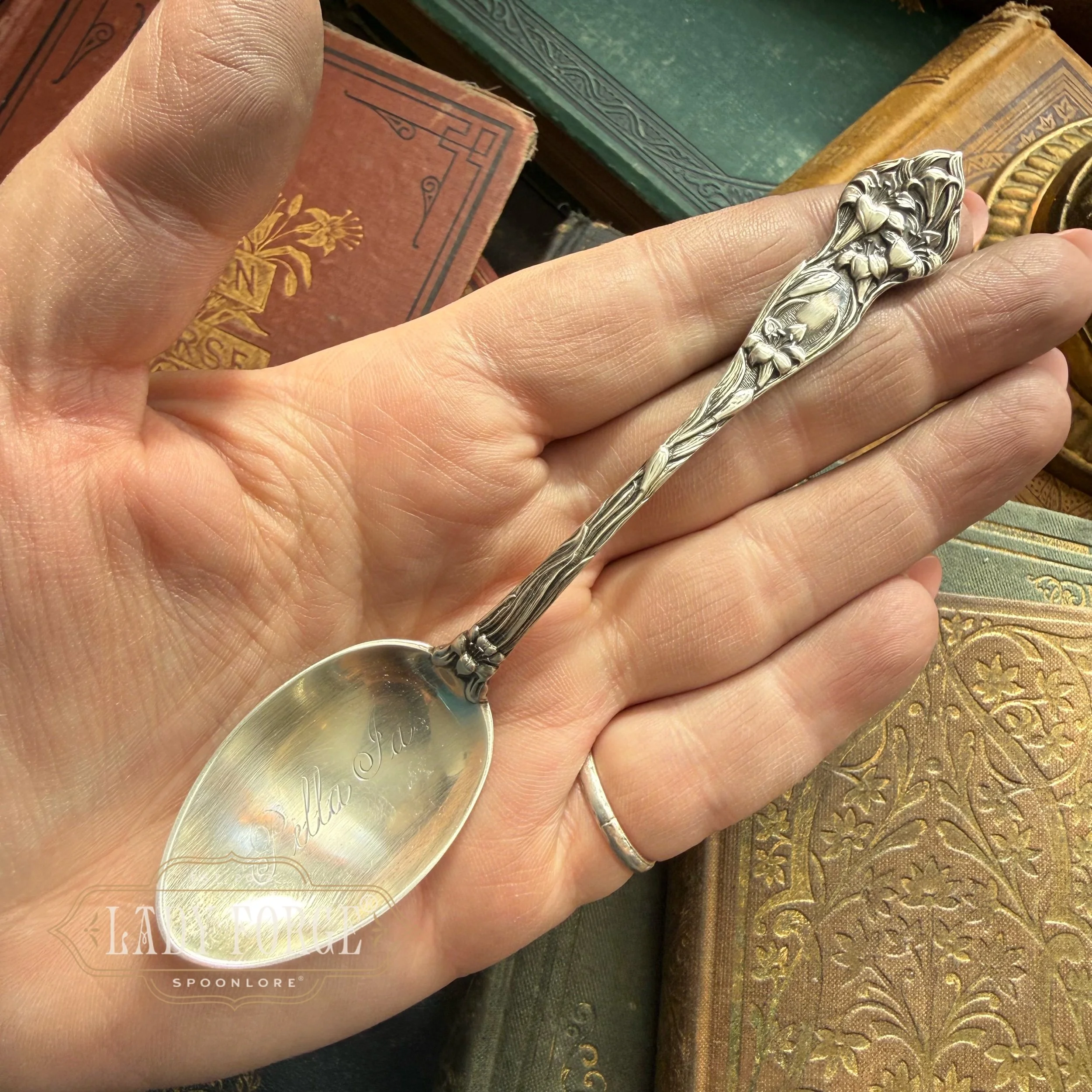 1903 Lily Sterling Spoon Ring - LadyForge Jewelry