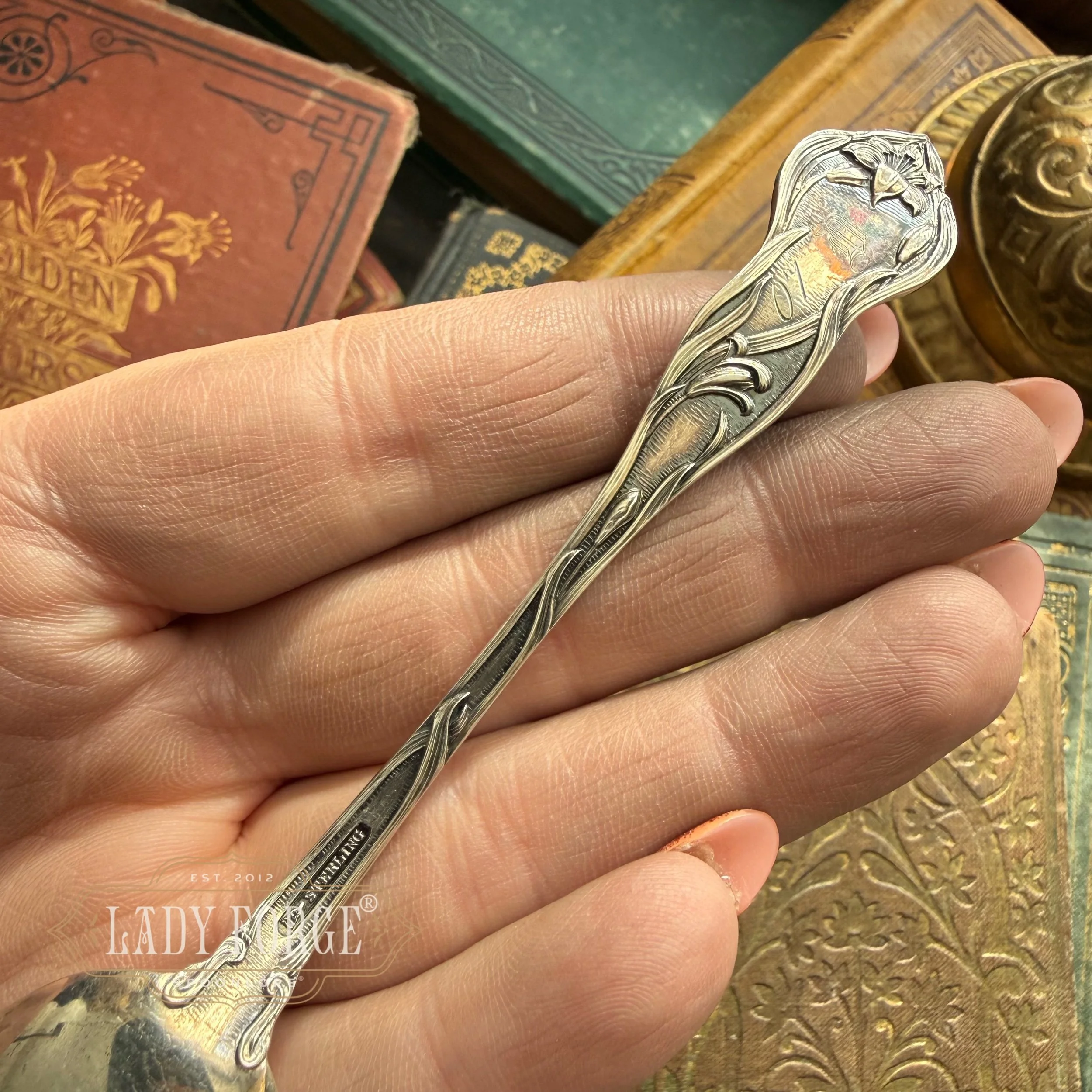 1903 Lily Sterling Spoon Ring - LadyForge Jewelry