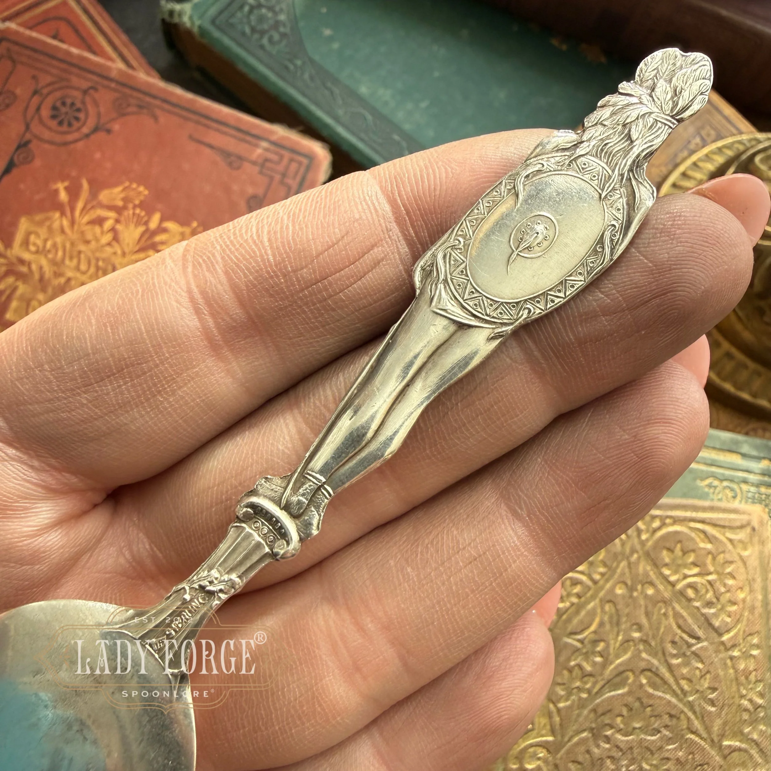 Sterling Spoon Necklace - Native Warrior - LadyForge Jewelry