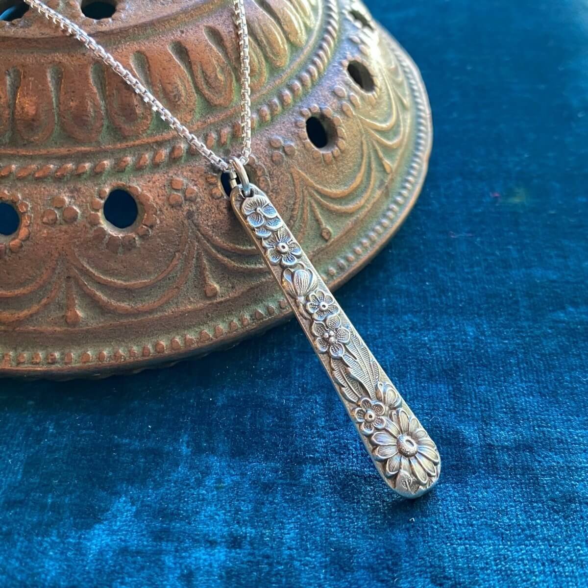 Slender 1932 Bridal Bouquet Spoon Drop Necklace - LadyForge Jewelry