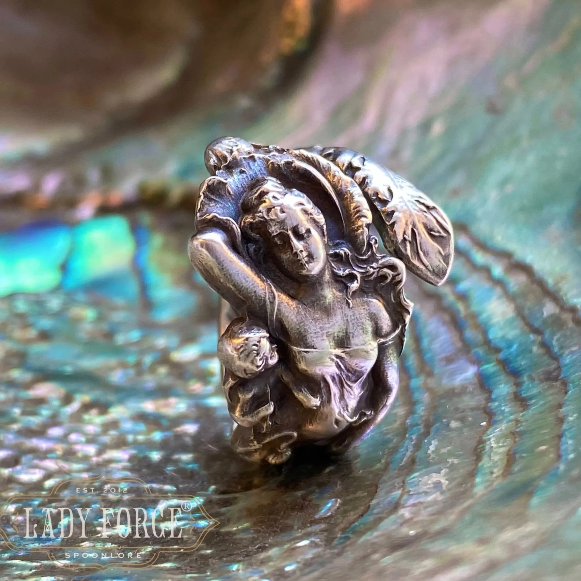 Sterling Spoon Ring - Love Disarmed - Dainty Version