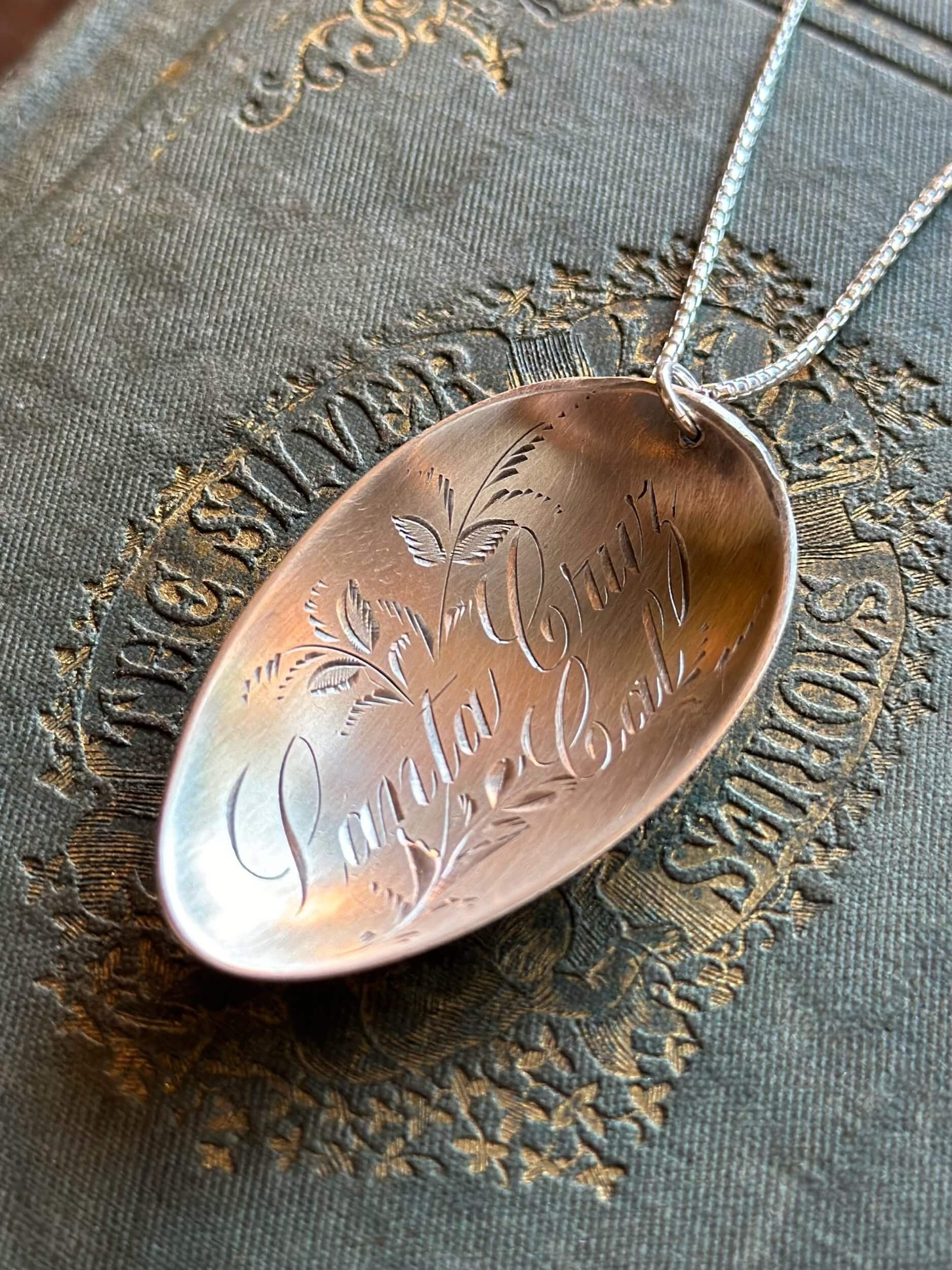 1895 Santa Cruz California Sterling Spoon Necklace - LadyForge Jewelry