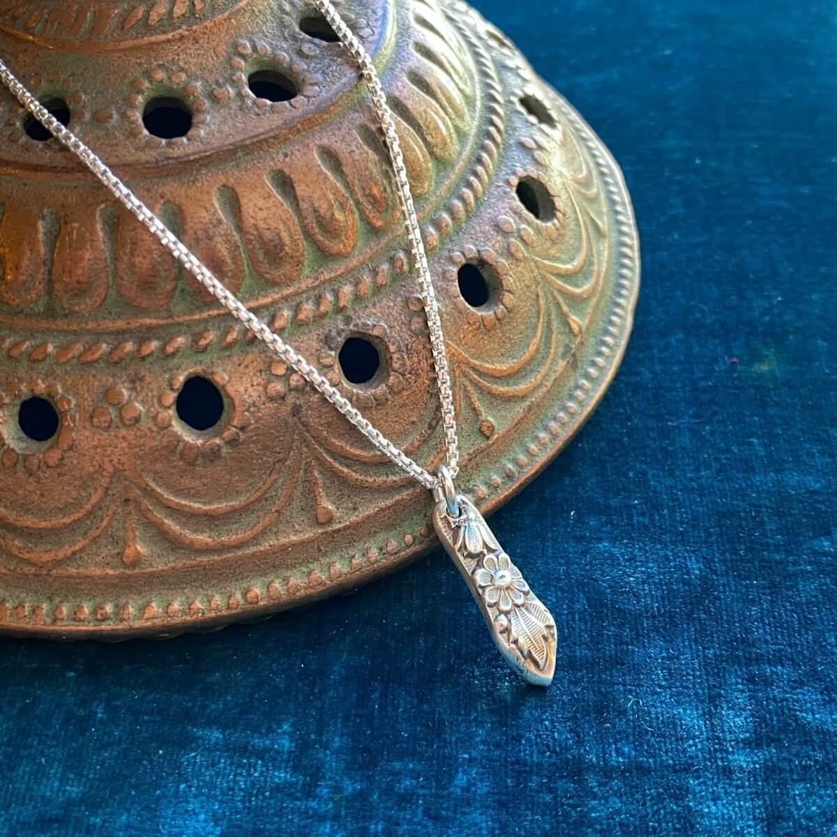 1932 Dainty Bridal Bouquet Spoon Drop Necklace - LadyForge Jewelry