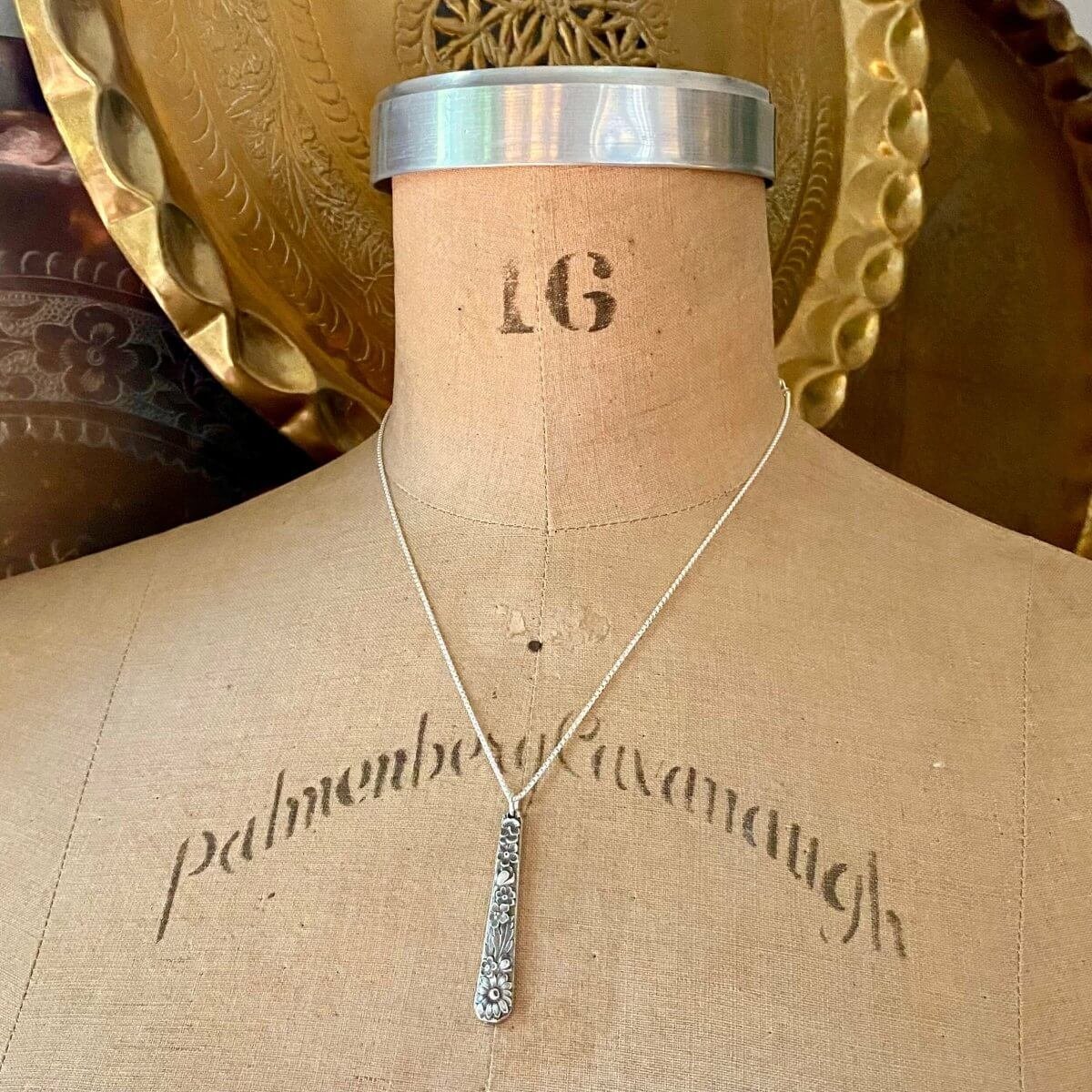 Slender 1932 Bridal Bouquet Spoon Drop Necklace - LadyForge Jewelry
