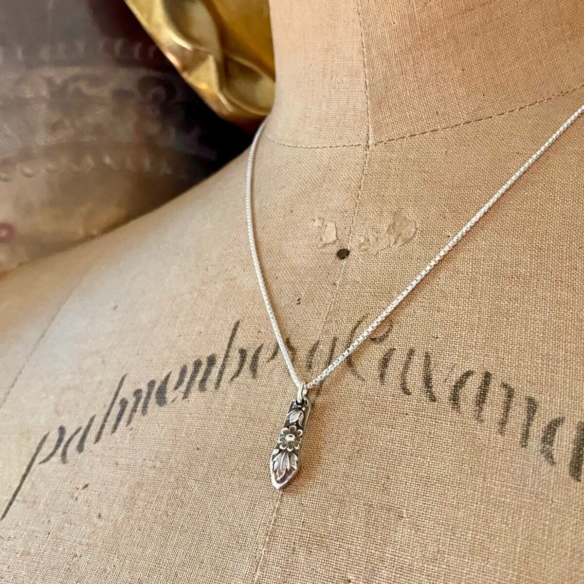 1932 Dainty Bridal Bouquet Spoon Drop Necklace - LadyForge Jewelry