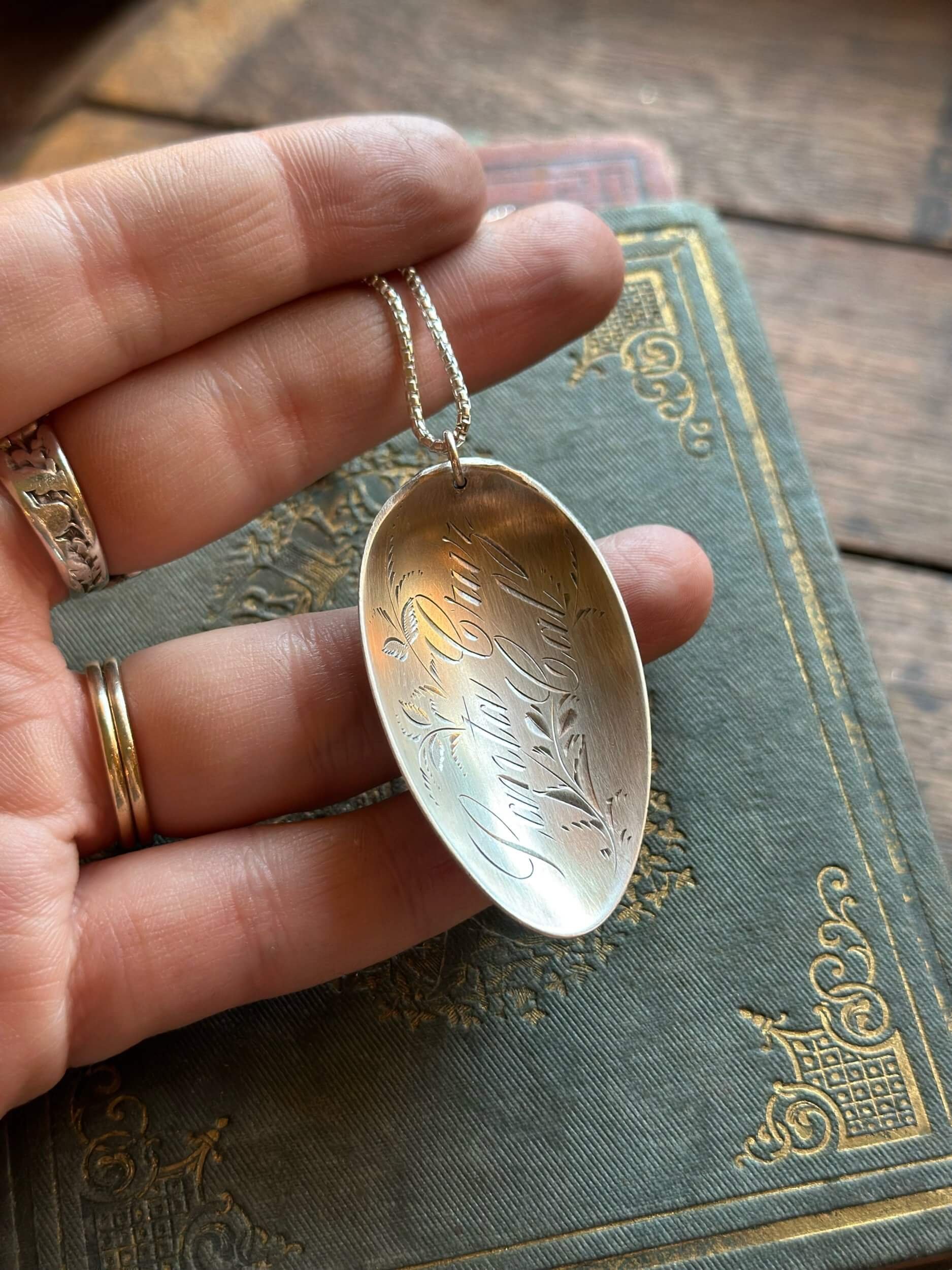 1895 Santa Cruz California Sterling Spoon Necklace - LadyForge Jewelry