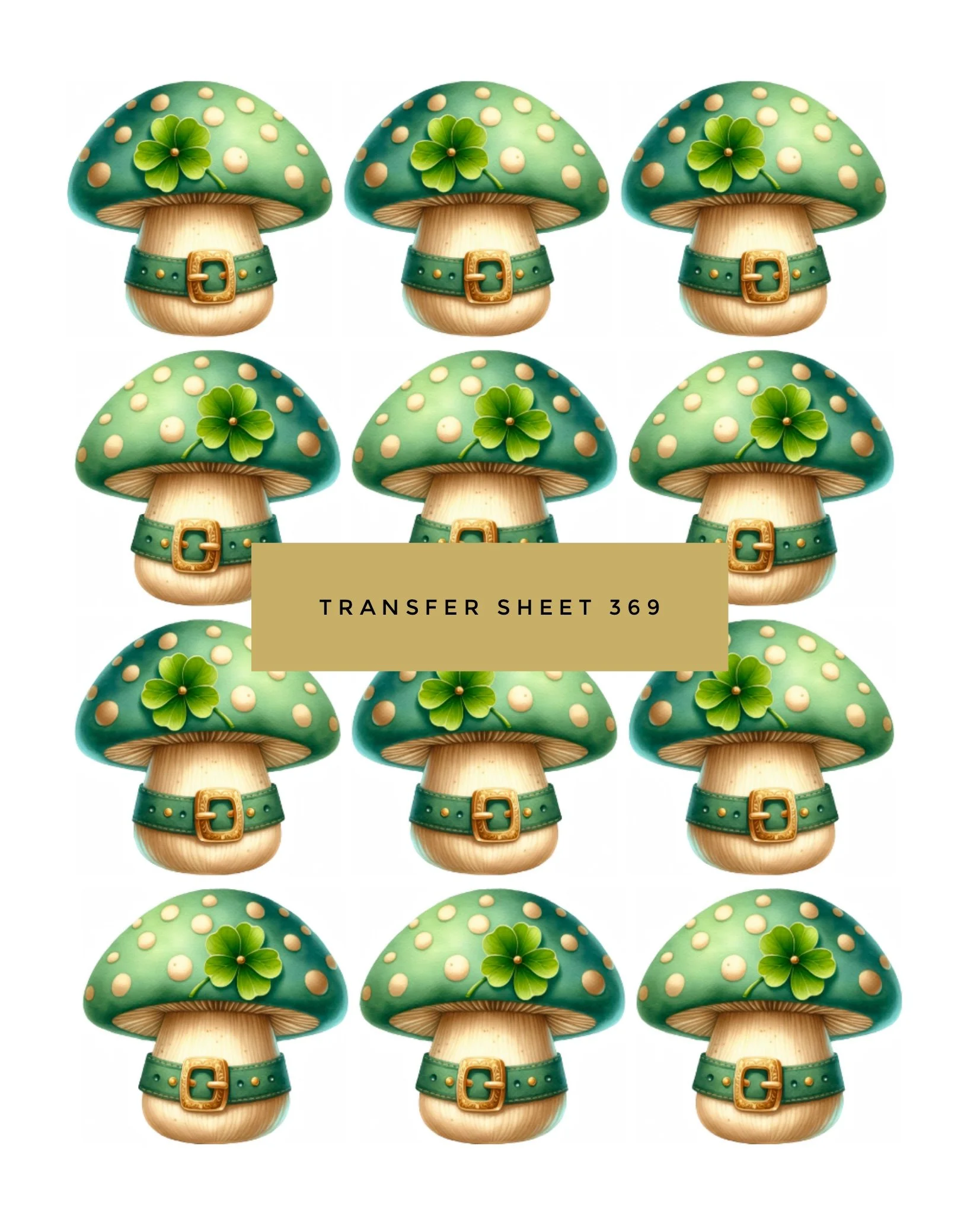 Transfer Sheet 369 (Leprechaun Mushroom)