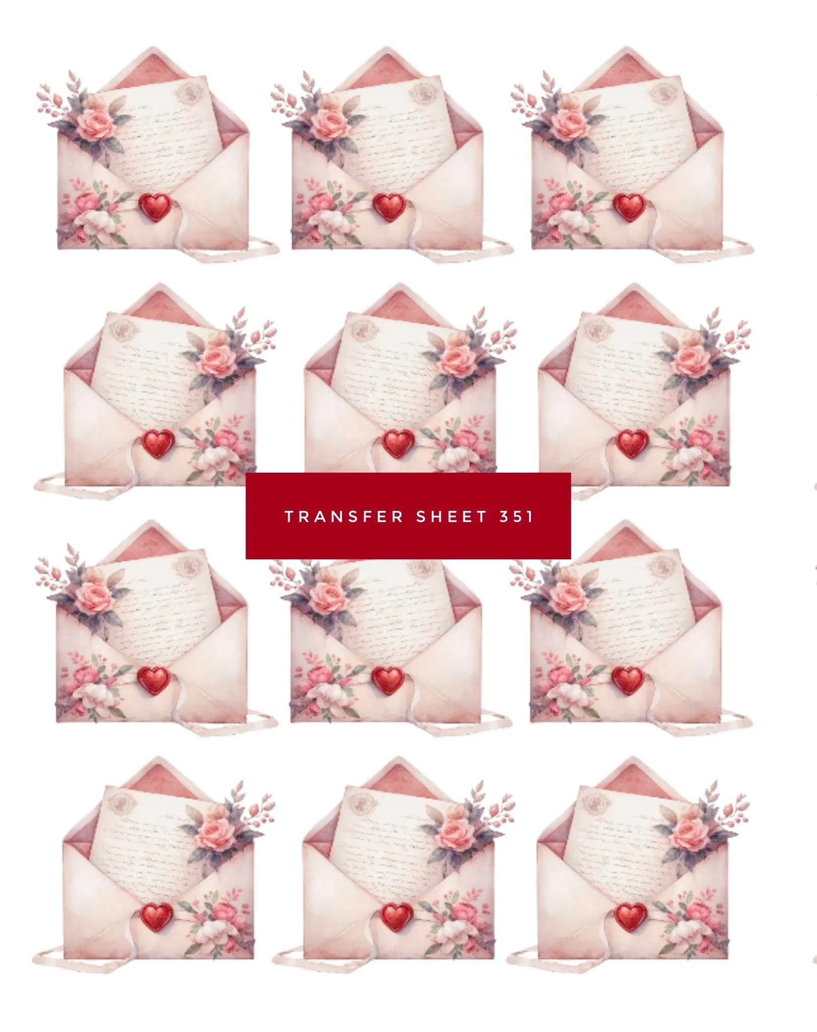 Transfer Sheet 351 (Love Letter Envelopes)