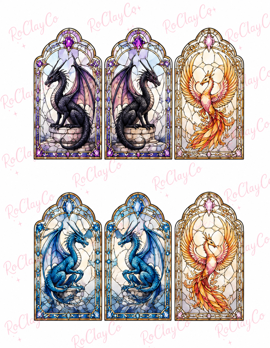 Transfer Sheet 473 (Dragon Stained Glass)
