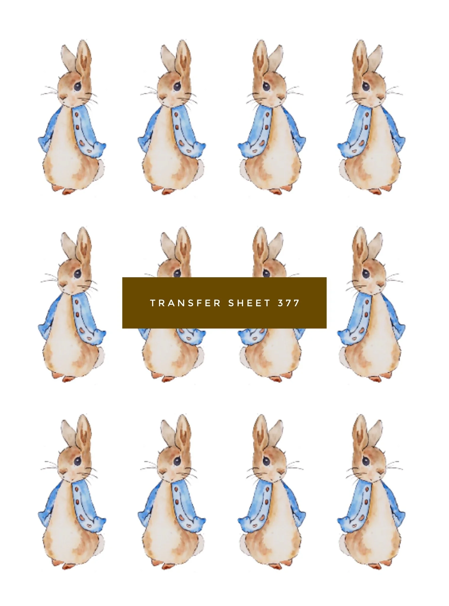 Transfer Sheet 377 (Tall Rabbit)