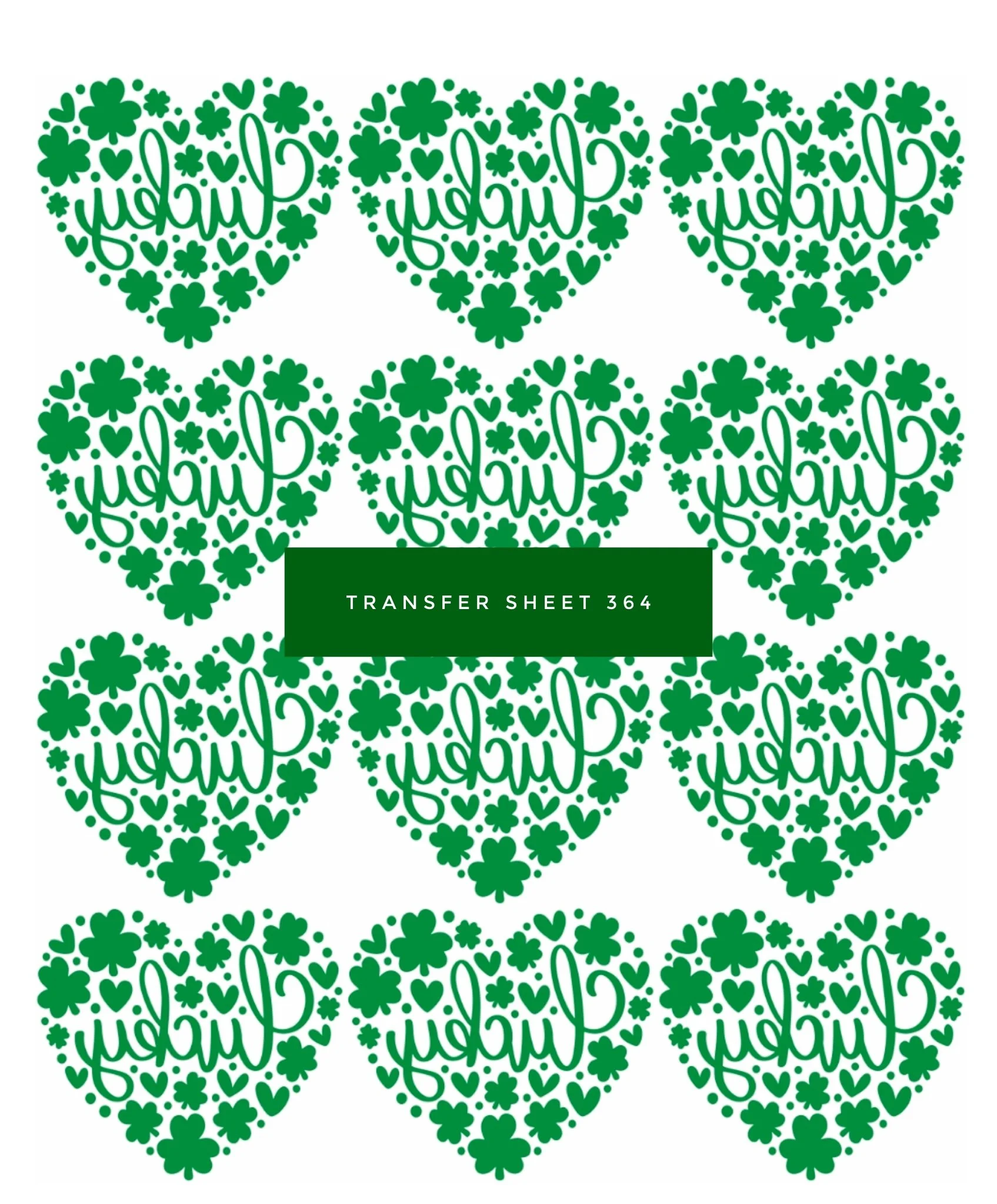 Transfer Sheet 364 (Lucky Individual Hearts)