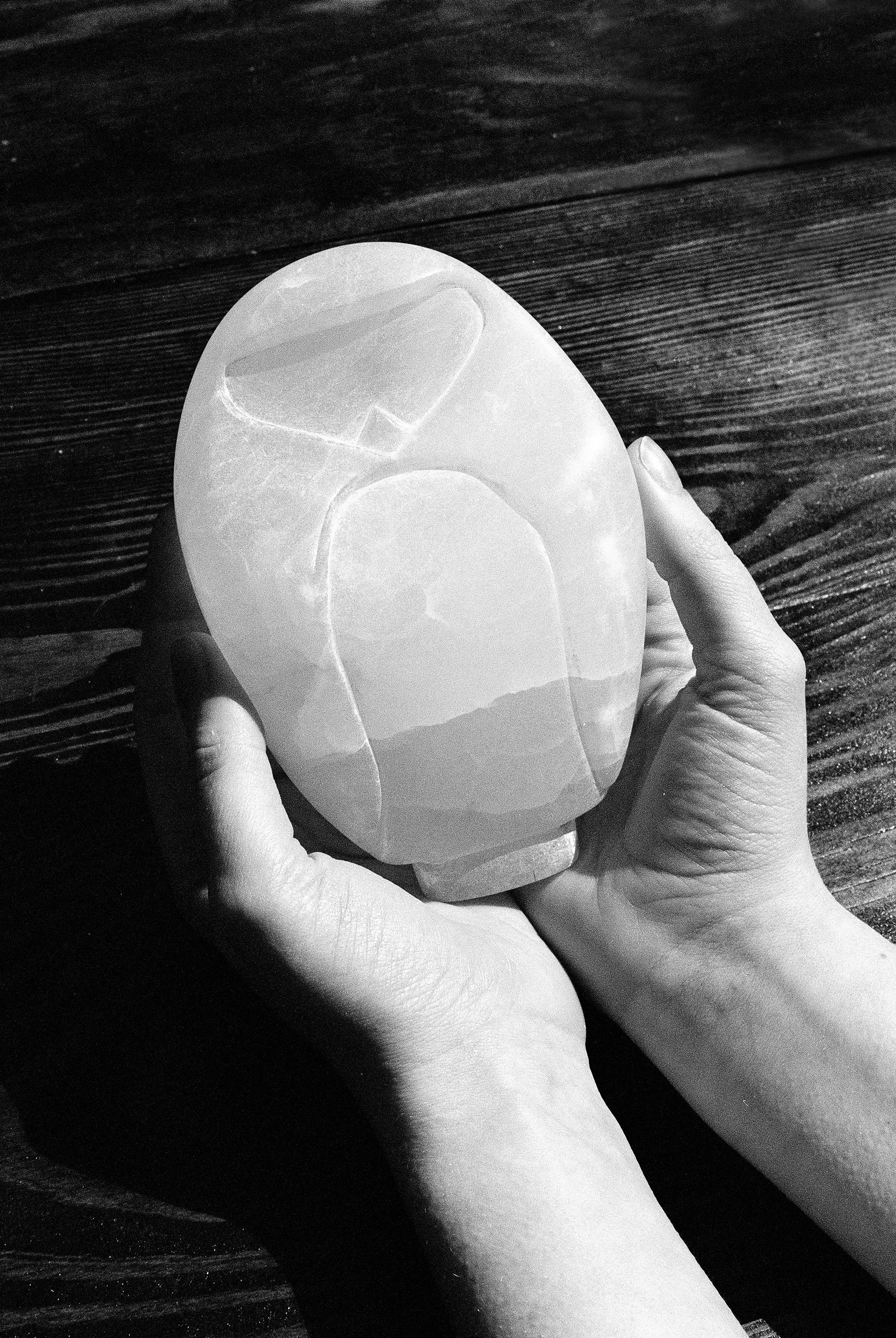 Juniper, White Translucent Alabaster, 8" x 4" x 3", 2026 