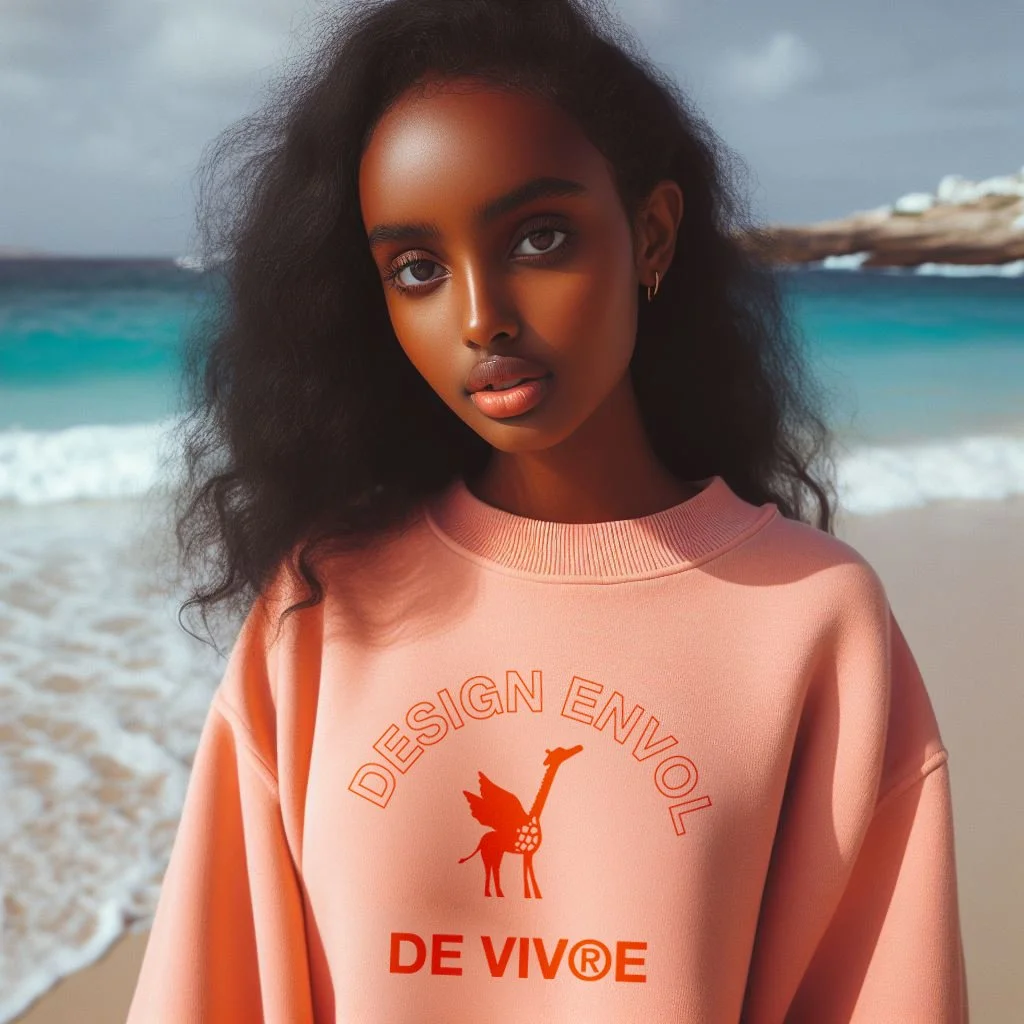 design envol de vivre sweatshirts peach