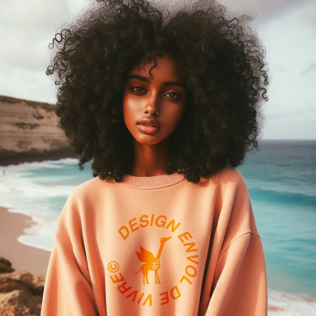 sweatshirt design envol de vivre pêche