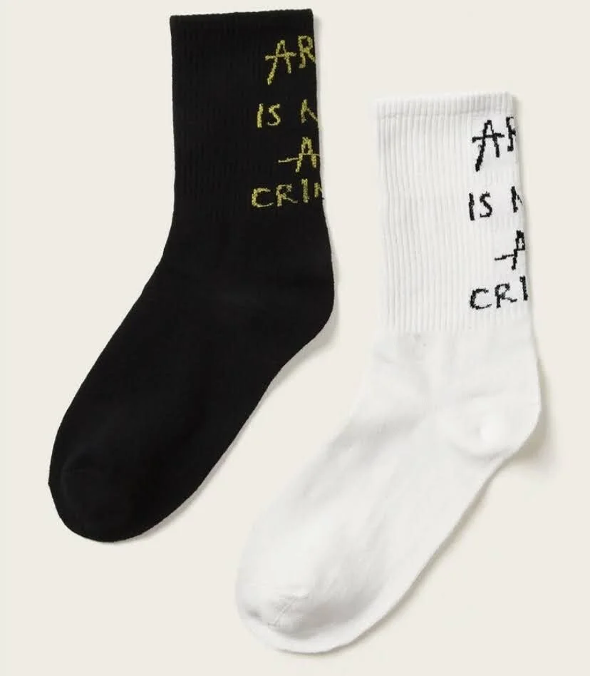 "Art Is Not A Crime" Socks