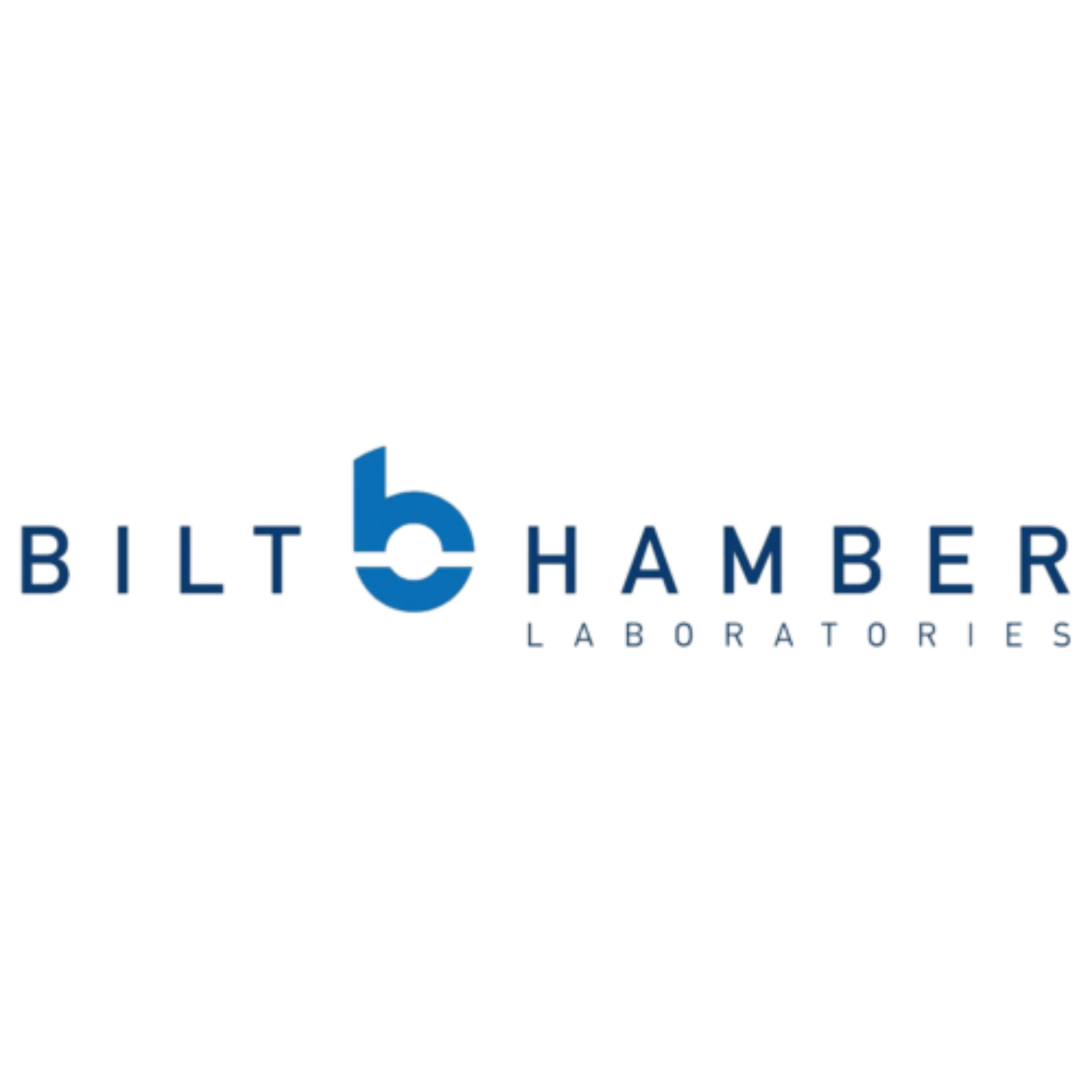 Logo of Biltmore Laboratories with blue text and a stylized 'b' with a circular element.