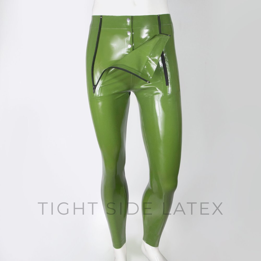 Latex Leggings With Double Zip Pouch - Tight Side Latex