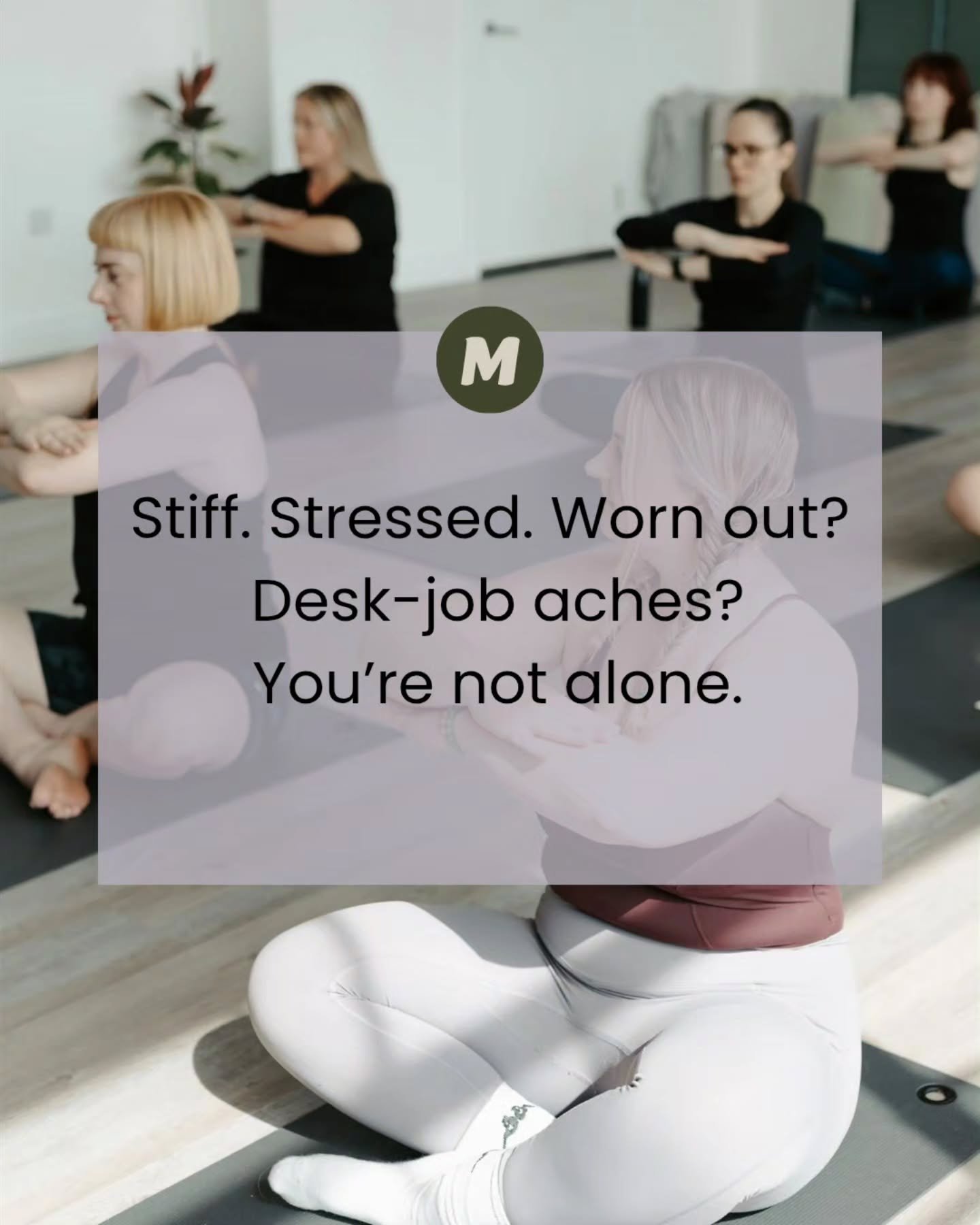 Stiff, sore, stressed...and wondering if yoga and pilates is for you?

If desk life, busy days, or juggling all the things has left your body tight and tired, you're not alone.

So many people want to try yoga and pilates, but worry they aren't flexi