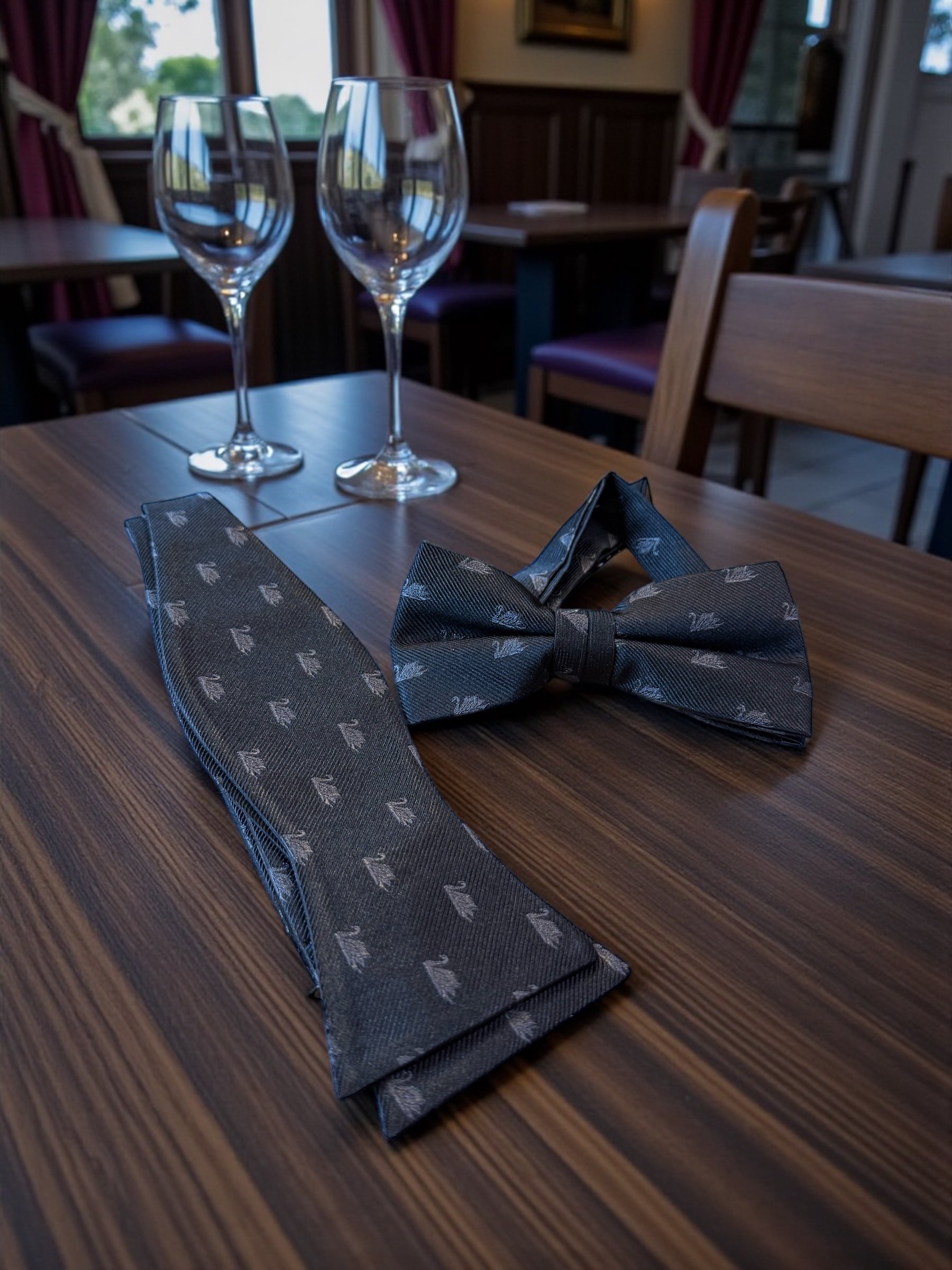 30th Signal Regiment Silk Bow Tie – Pre-Tied or Self-Tie with Embroidered Regimental Swan