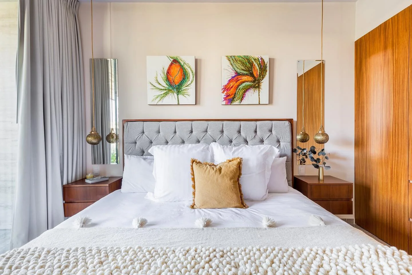 We love when our clients work with us (literally!). ✨ This client is an amazing artist who custom created all of the artwork, adding a burst of color and life to every room that definitely can&rsquo;t be bought in stores. It&rsquo;s the kind of per