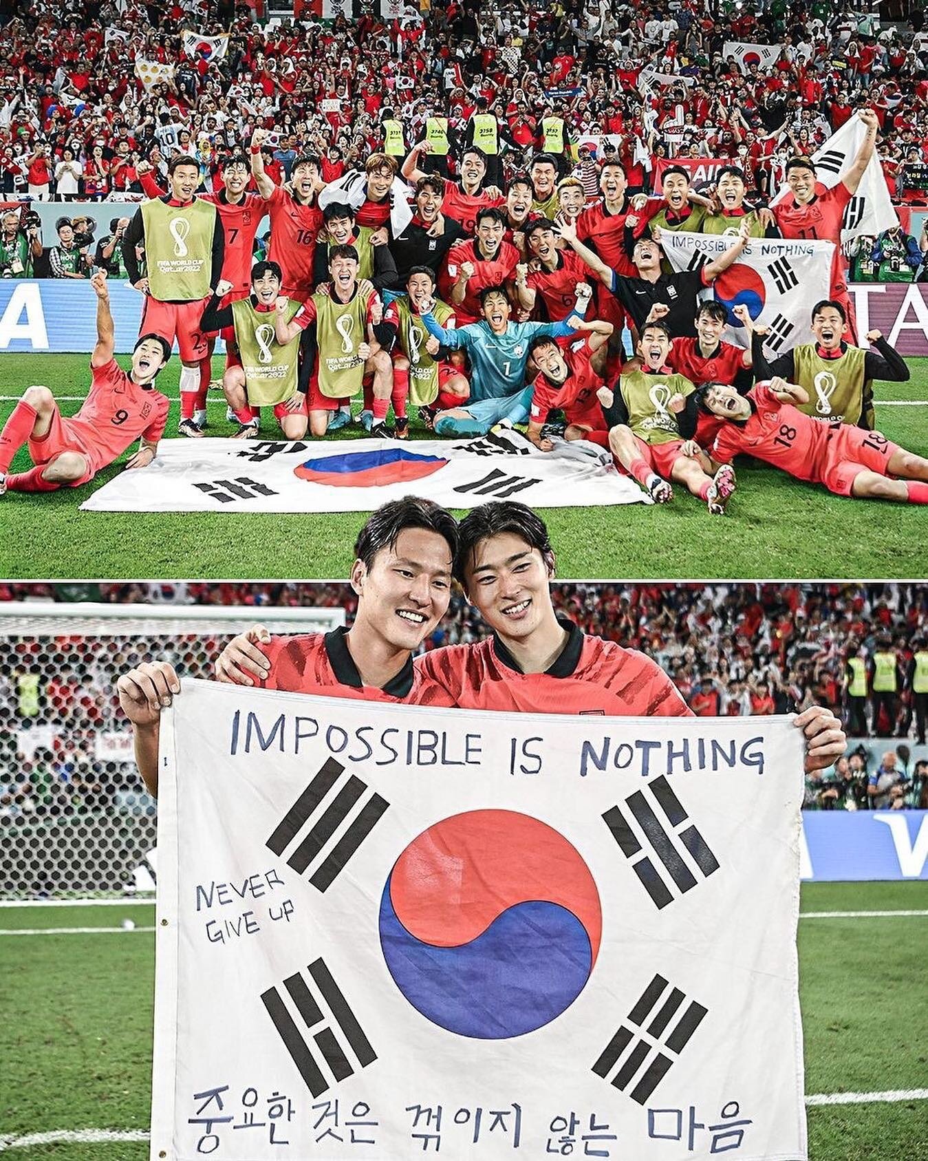 All of us are overwhelmed last night 👏😃. 
Go Korea 🇰🇷 ⚽️ ! See you at round 16 🎉 
🎶 Look who we are, we are the dreamers. We make it happen, cause we believe it 🎶 ~ Jung Kook BTS 

📸 @seoul.southkorea 

#fifaworldcup2022 #fifa #koreanworldcup