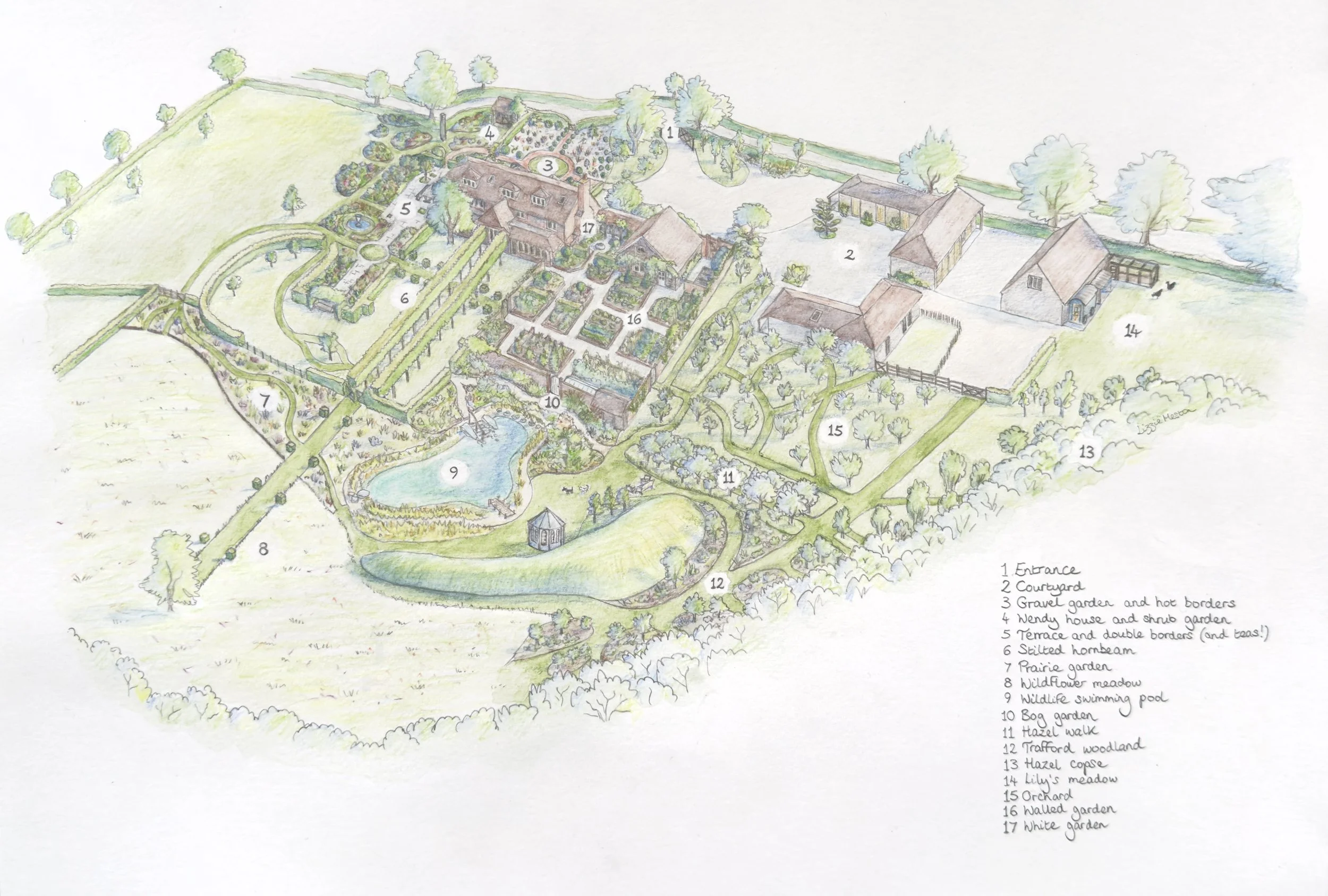 MEADOW FARM | Watercolour and Pencil | 42 x 30 cm