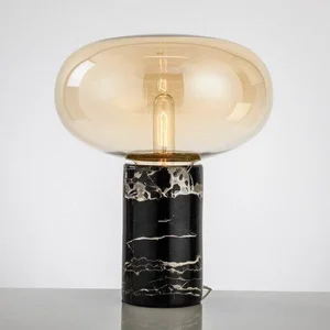 gisborne black marble amber lamp