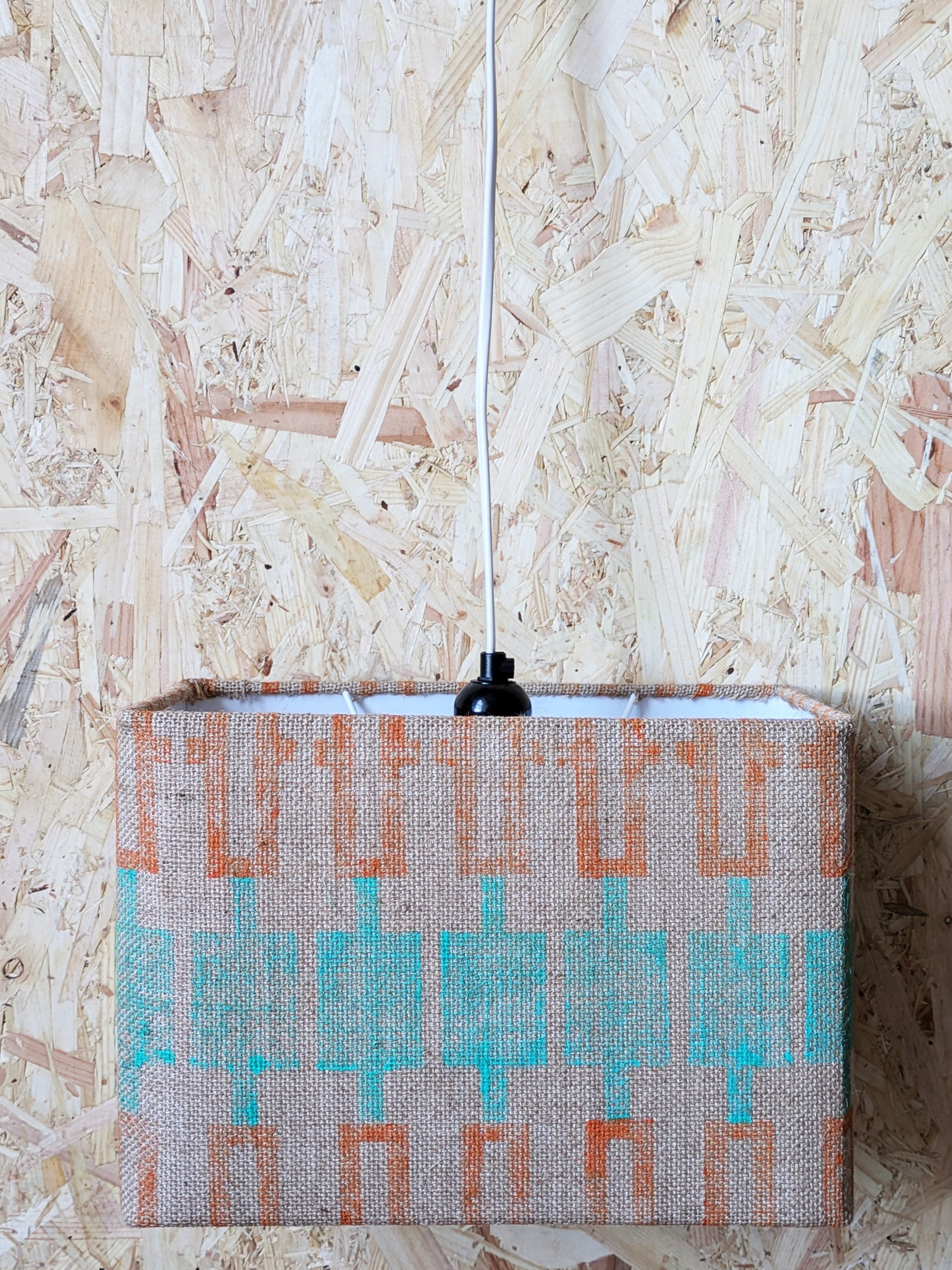 architecturally inspired geometric pattern design on rectangular lampshade