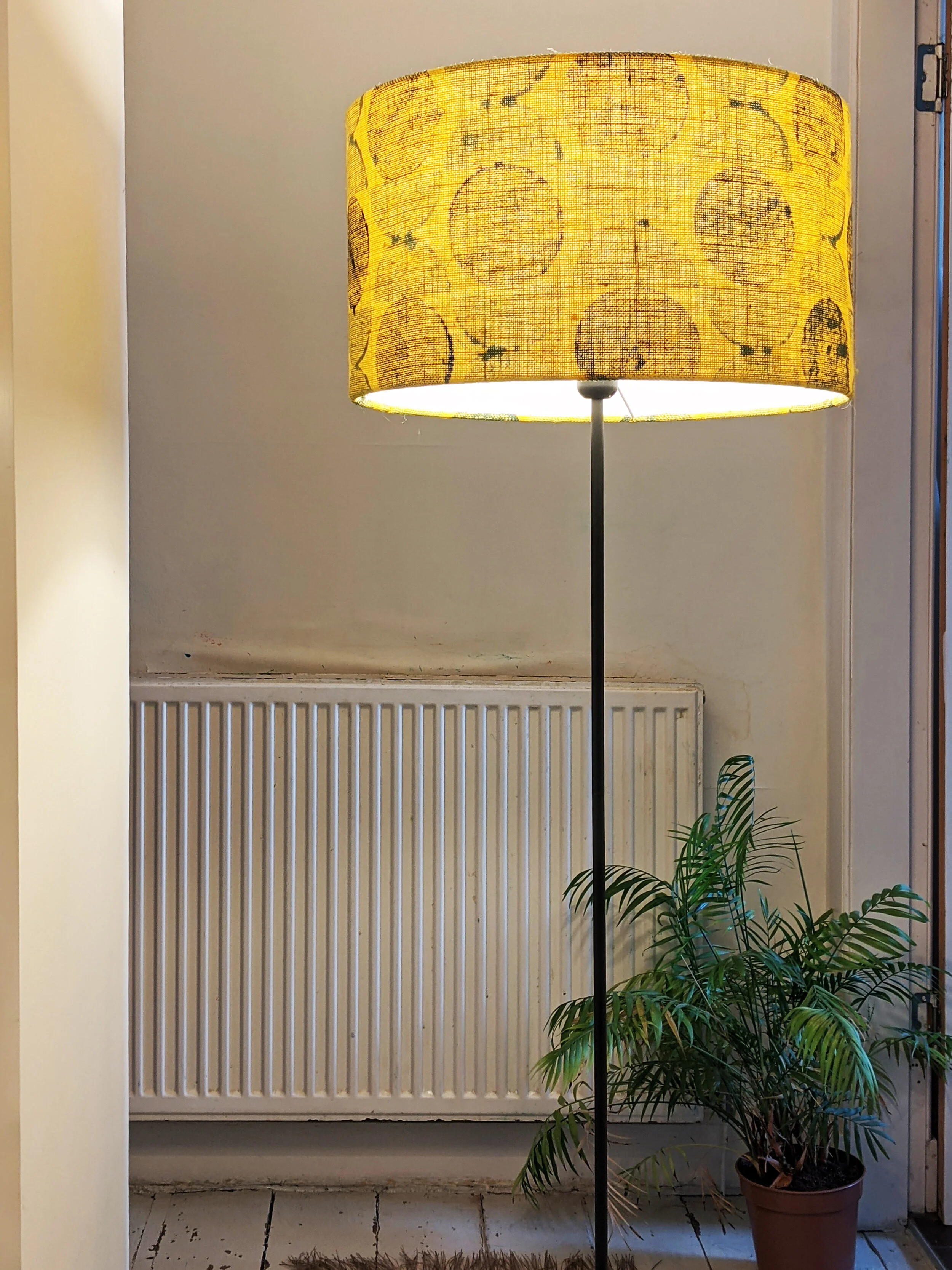 LIFKOME Rafia Lampshade – Modern Paper Drum Shade, Hand-Woven, Yellow, For Floor Lamps, Pendant Lights, Table Lamps (E27 Base)