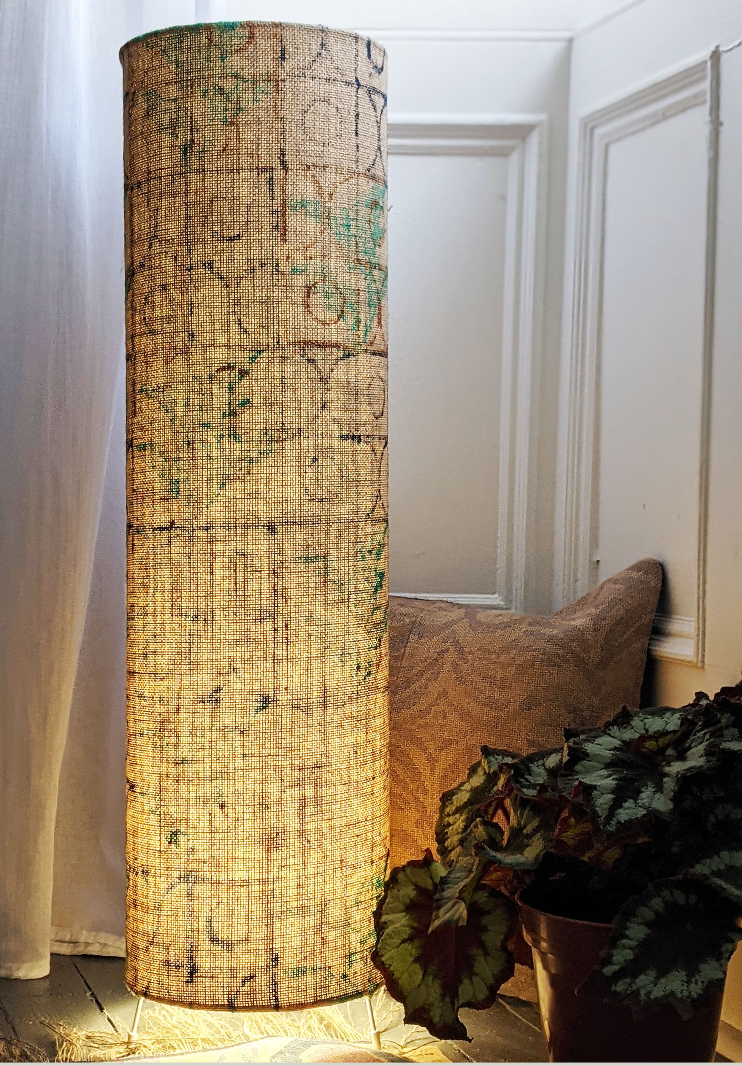 floor lamp in corner with ambient light