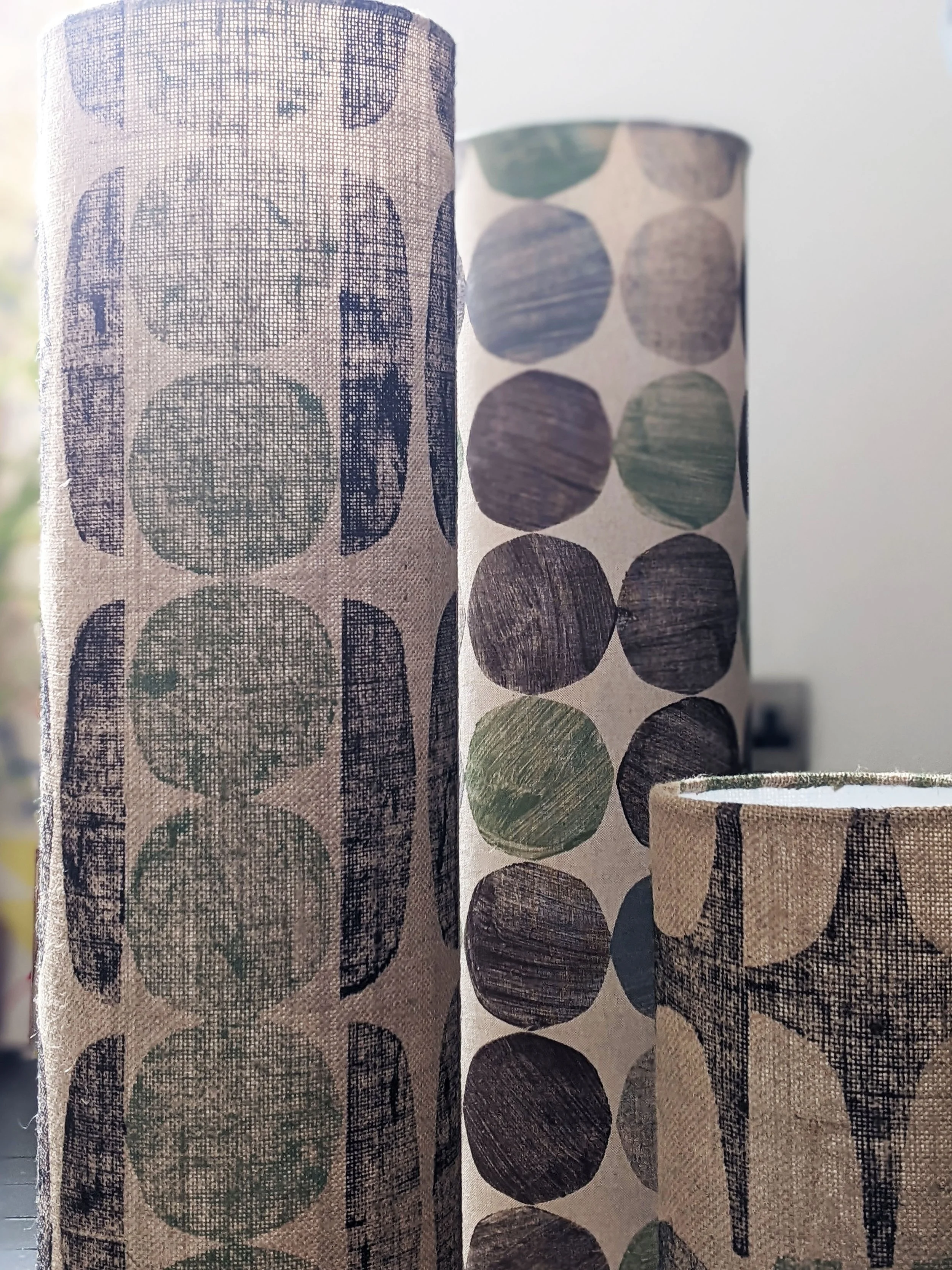 printed floor lamps in 1960s mid-century modern style