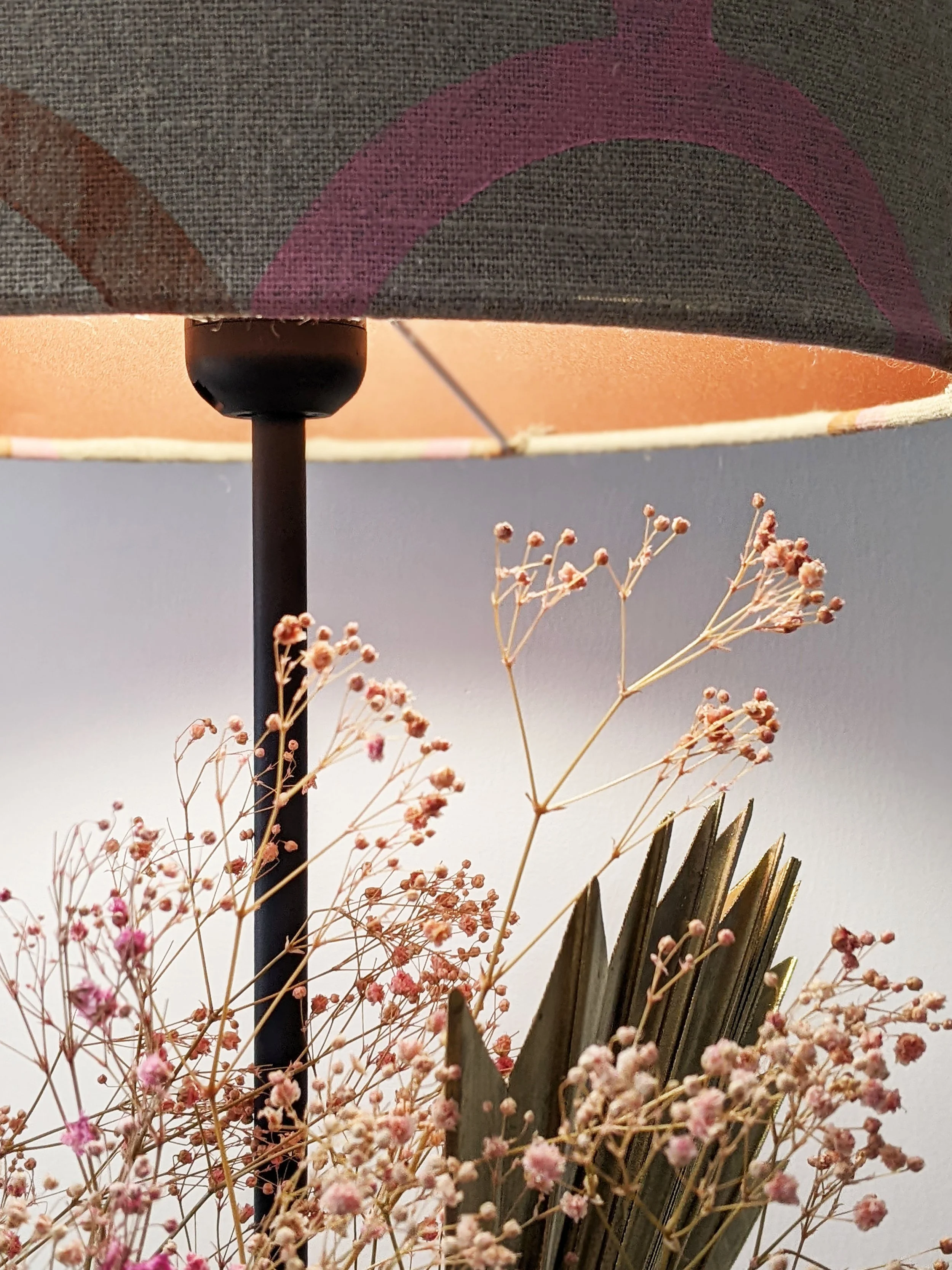 TEGELS bronze lined linen lampshade
