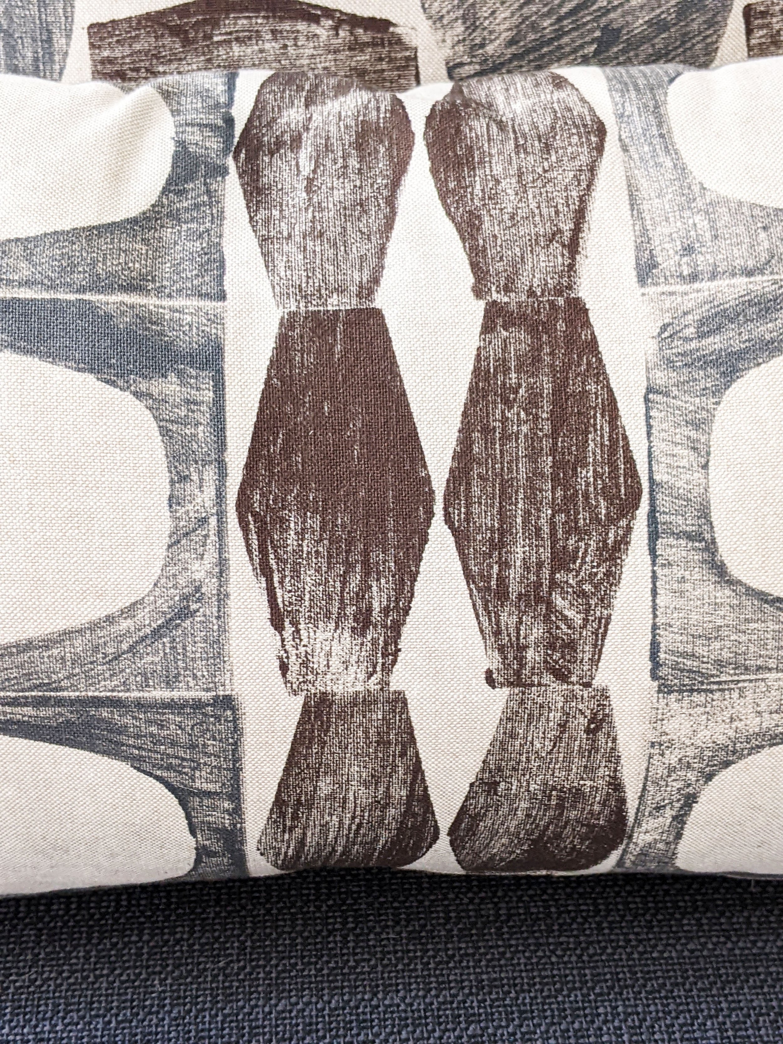 close-up detail of brutalism-inspired abstract geometric pattern