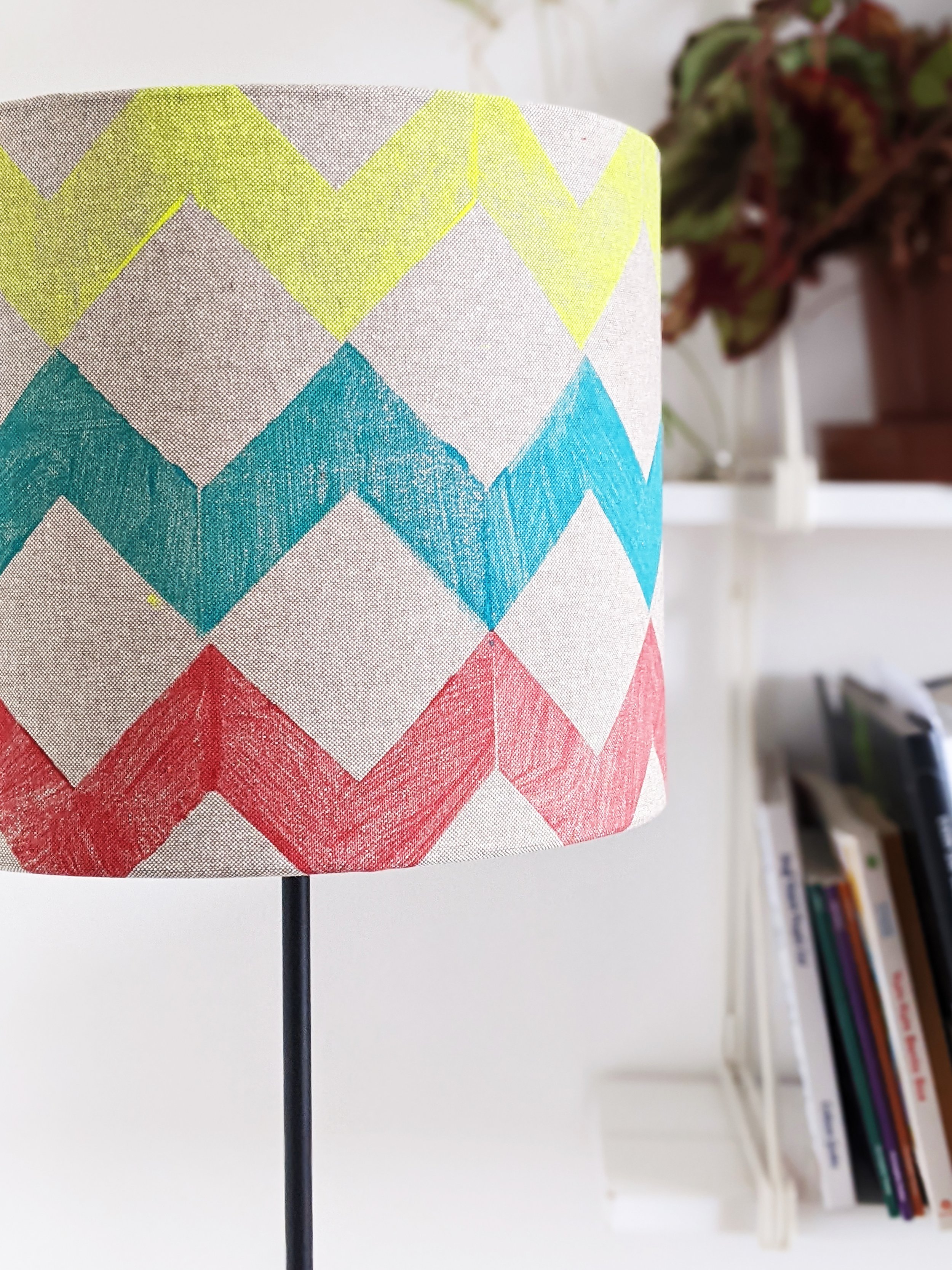bright modern geometric zigzag pattern in modern scandinavian-inspired interior scene