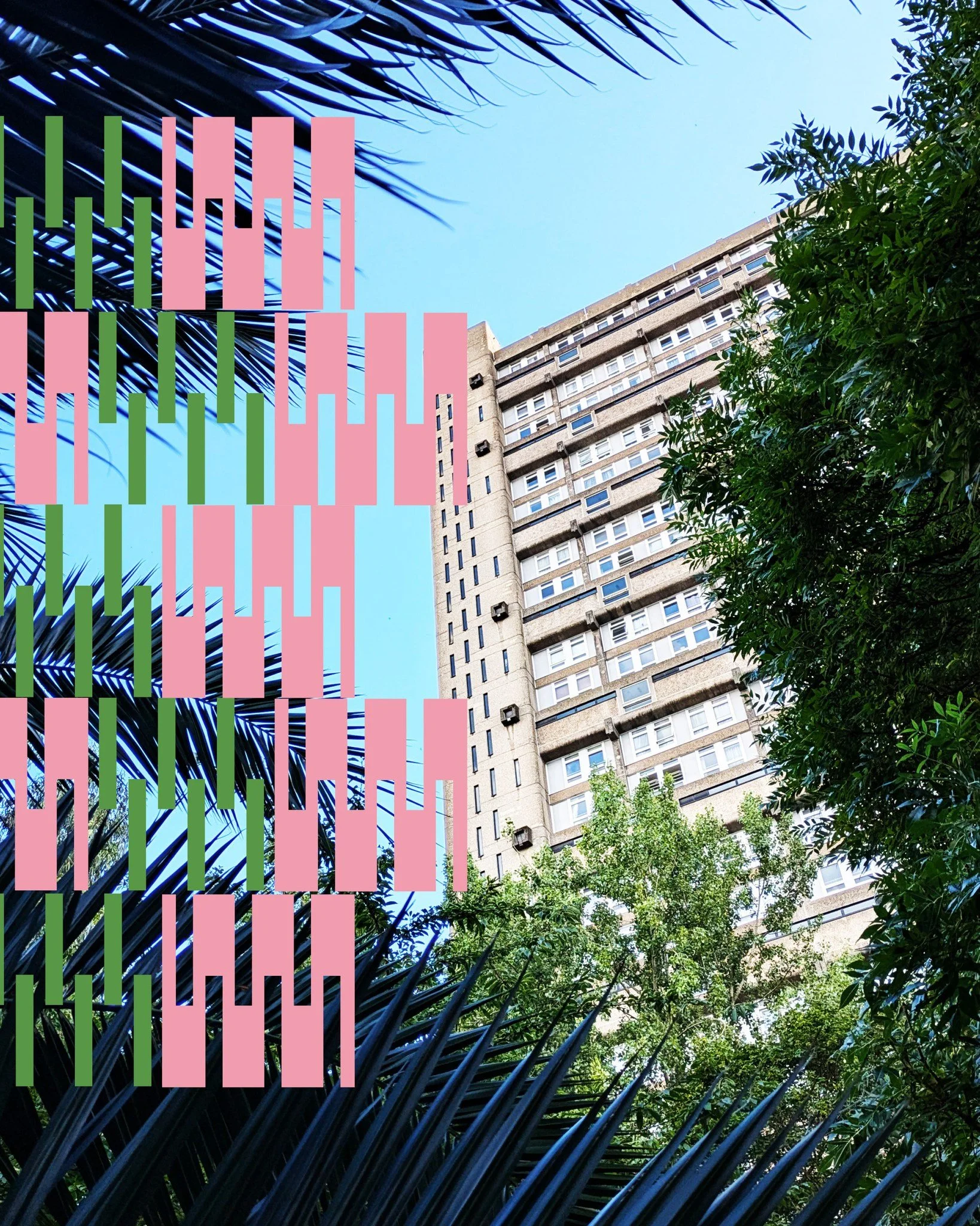 sunday inspiration 📸 trellick tower. i've long been wondering how best to blog about this building, but the post is finally made and it is more textile-centred than you'd expect. 

the service tower&rsquo;s vertical spine and the repeating grids of 