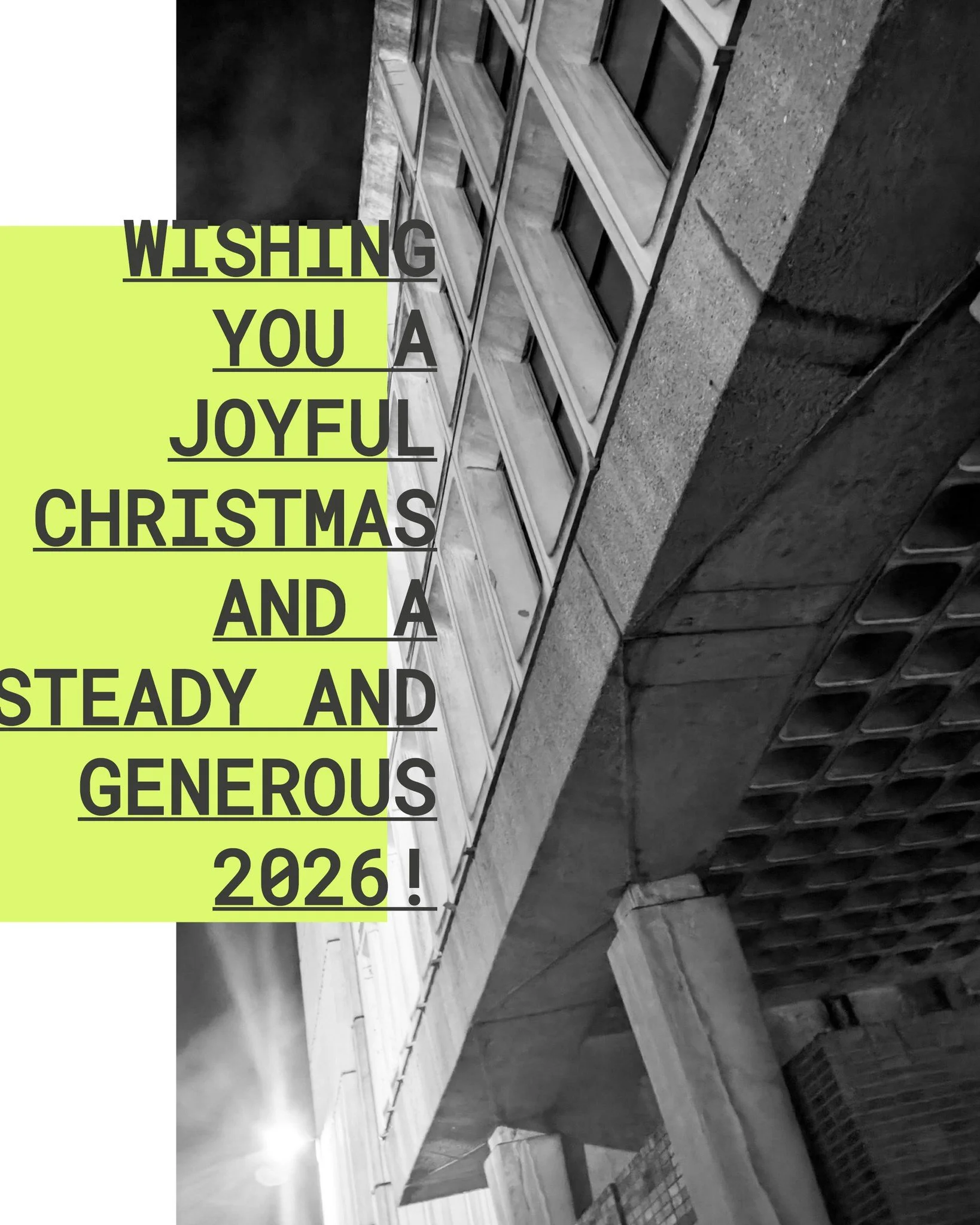 have a wonderful holiday 🎄 and wishing you curiosity, adventures and wealth for 2026! thank you for being here this year -  for looking closely, for caring about materials, structure and the spaces we live in. 

take a well deserved break and see yo