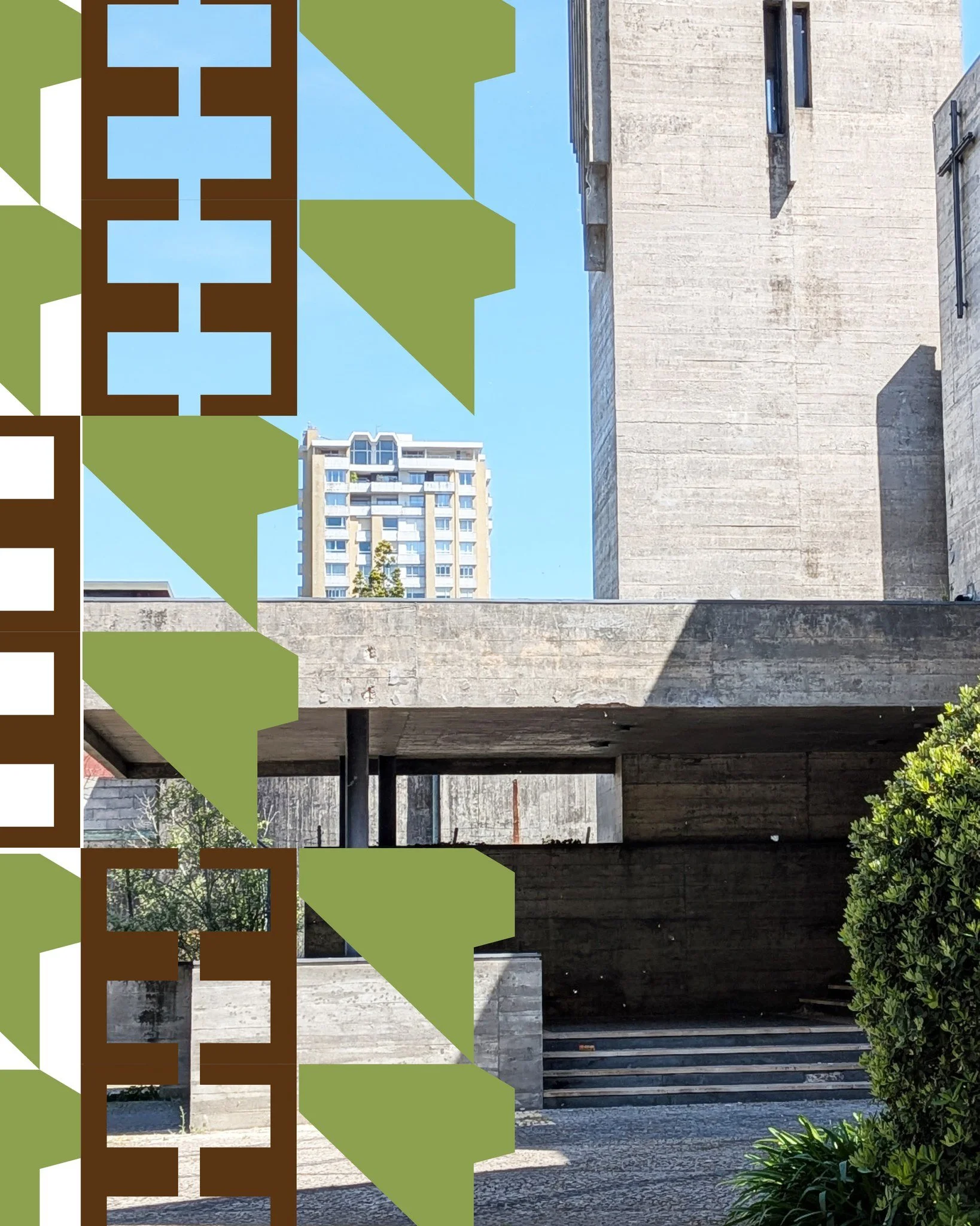 sunday inspiration 📸 portugal again, this country of a goldmine for surface pattern inspiration. yes, the tiles are coming but i can't help myself on holidays to seek out at least one brutalist church. so this par&oacute;quia de nossa senhora da boa