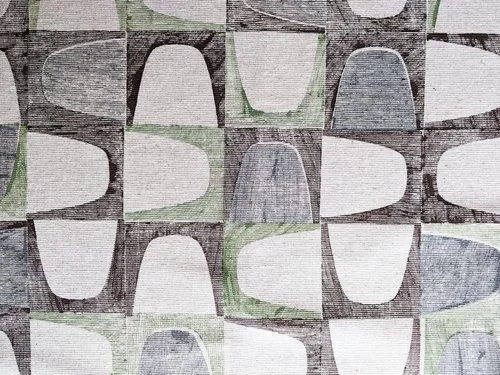 mid-century modern pattern block printed