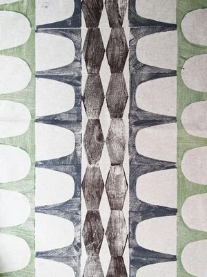architecture inspired block printed pattern