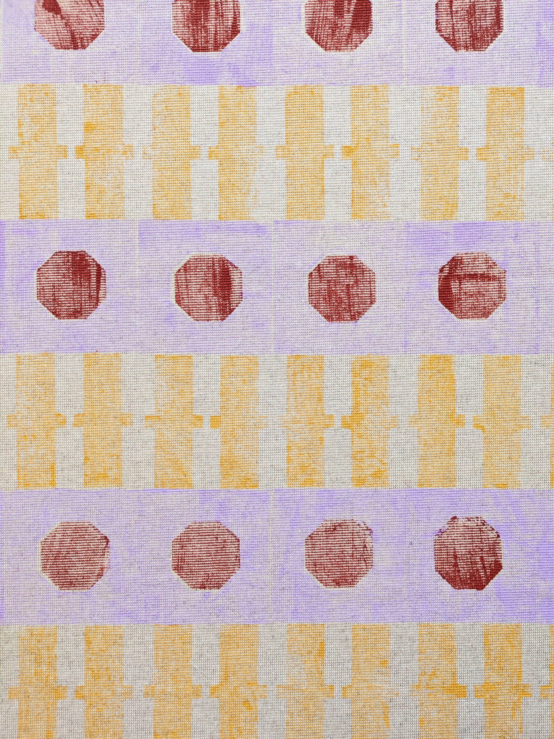 abstract geometric architectural inspired horizontal pattern in fun colours