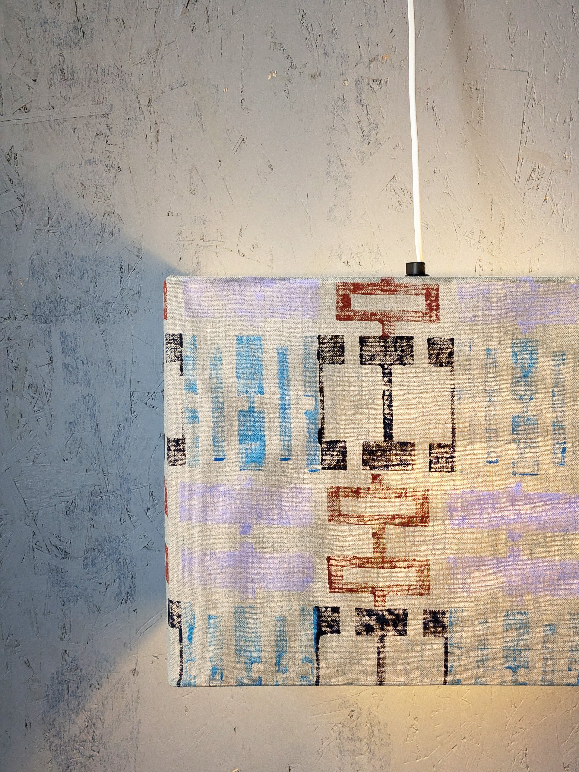 rectangular brutalism inspired lampshade in contemporary pattern and rectangular design