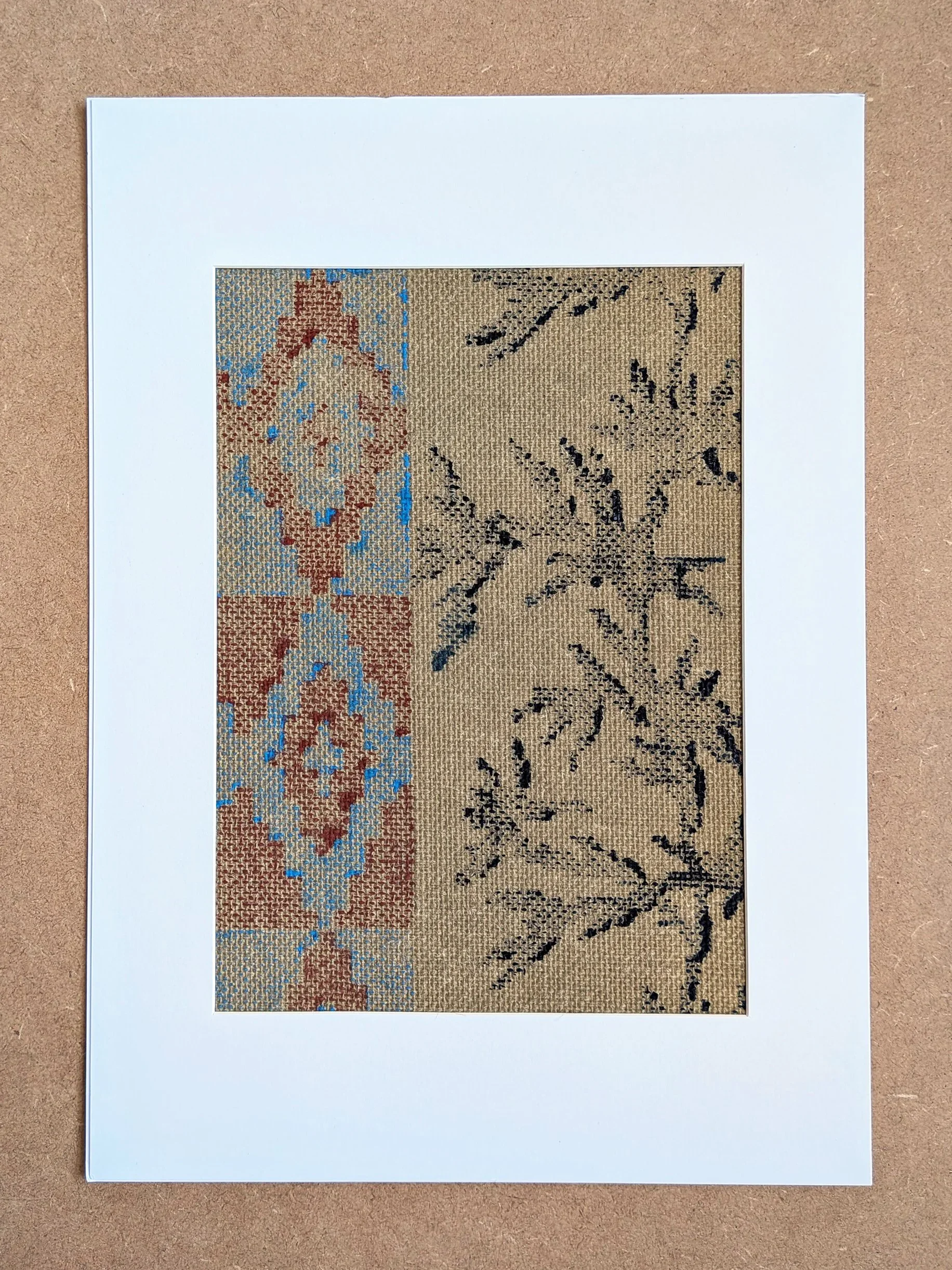 PALMA+KAKTUSZ-ochre-blue-mounted-A3-print.webp