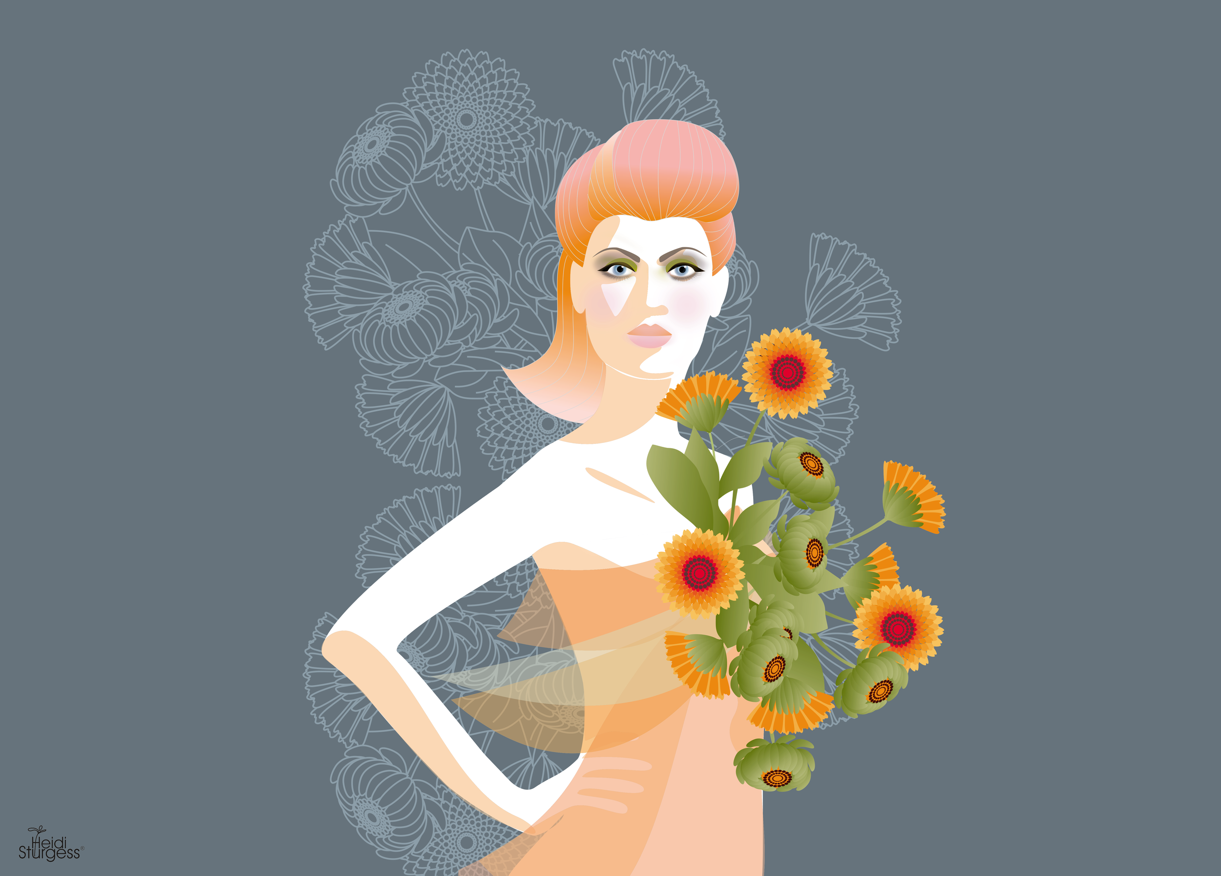 Heidi Sturgess Marigold Flower Girl Illustration