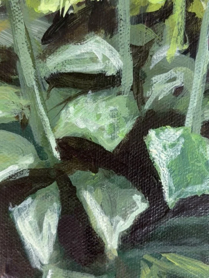 What I painted vs&hellip;

What I saw. 

Finally finished this large plein air painting from @cltgardenclub&lsquo;s Art in the Garden event. It&rsquo;s headed to Myers Park United Methodist this week as part of @guildofcharlotteartists newest show, W