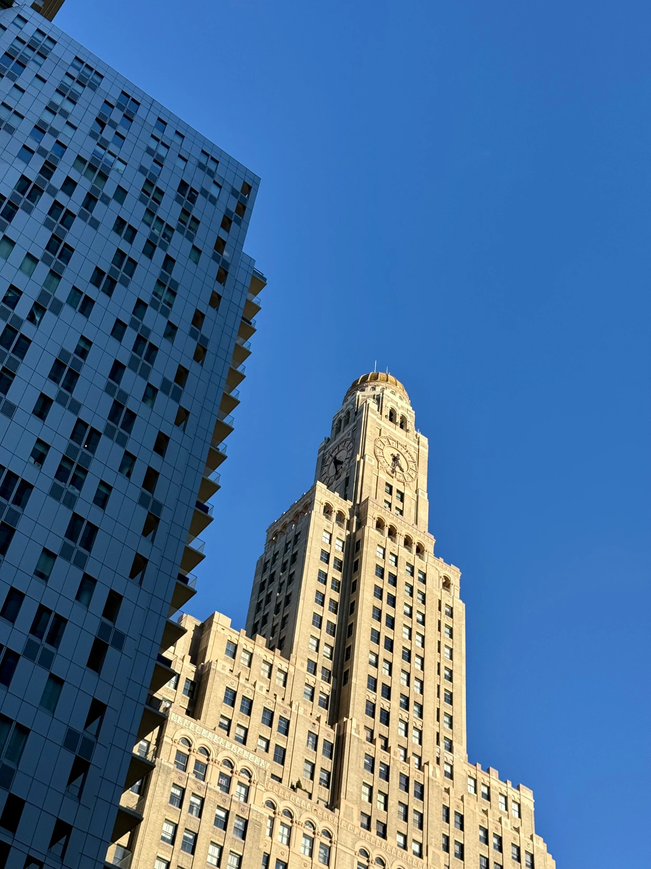 Downtown Brooklyn, NYC buildings from below